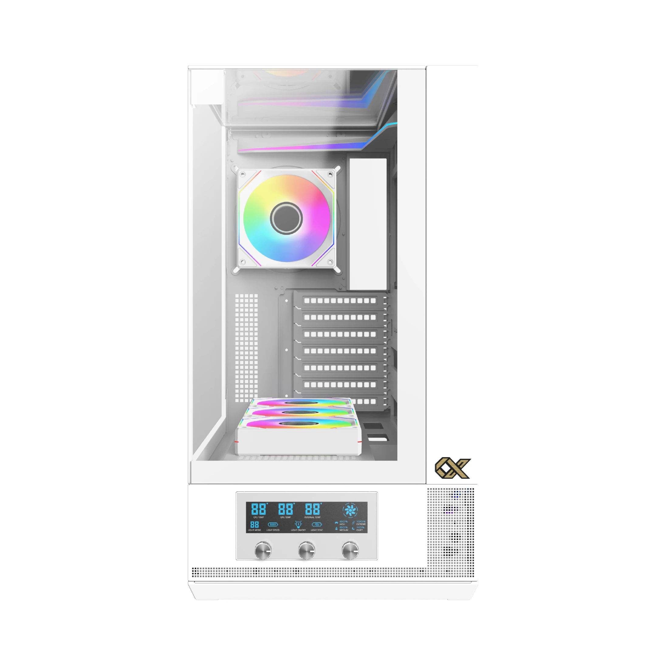 Кутия Xigmatek Vision Arctic Case EATX 7 ARGB Fans, LCD Display Panel, Smart Fan Control
