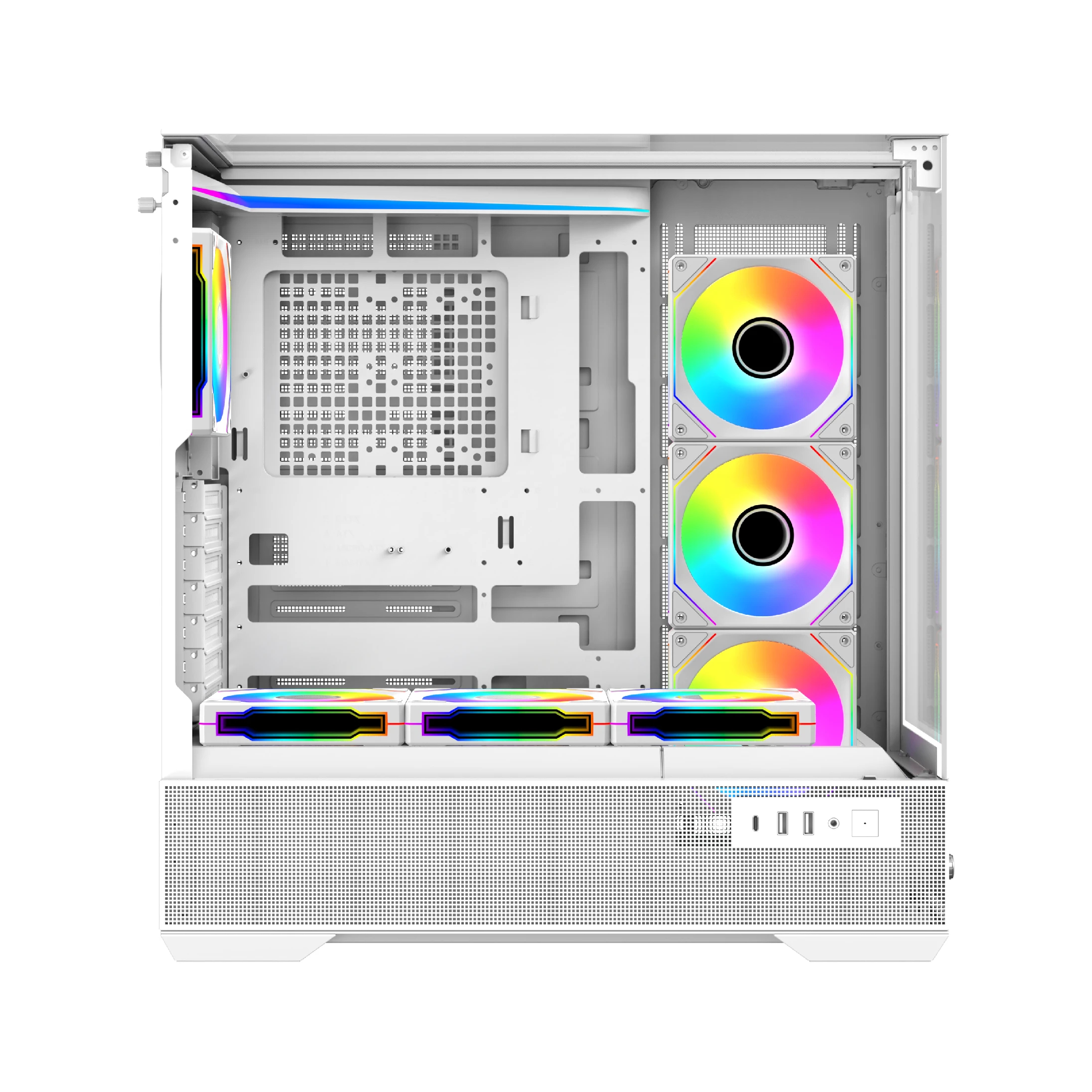 Кутия Xigmatek Vision Arctic Case EATX 7 ARGB Fans, LCD Display Panel, Smart Fan Control