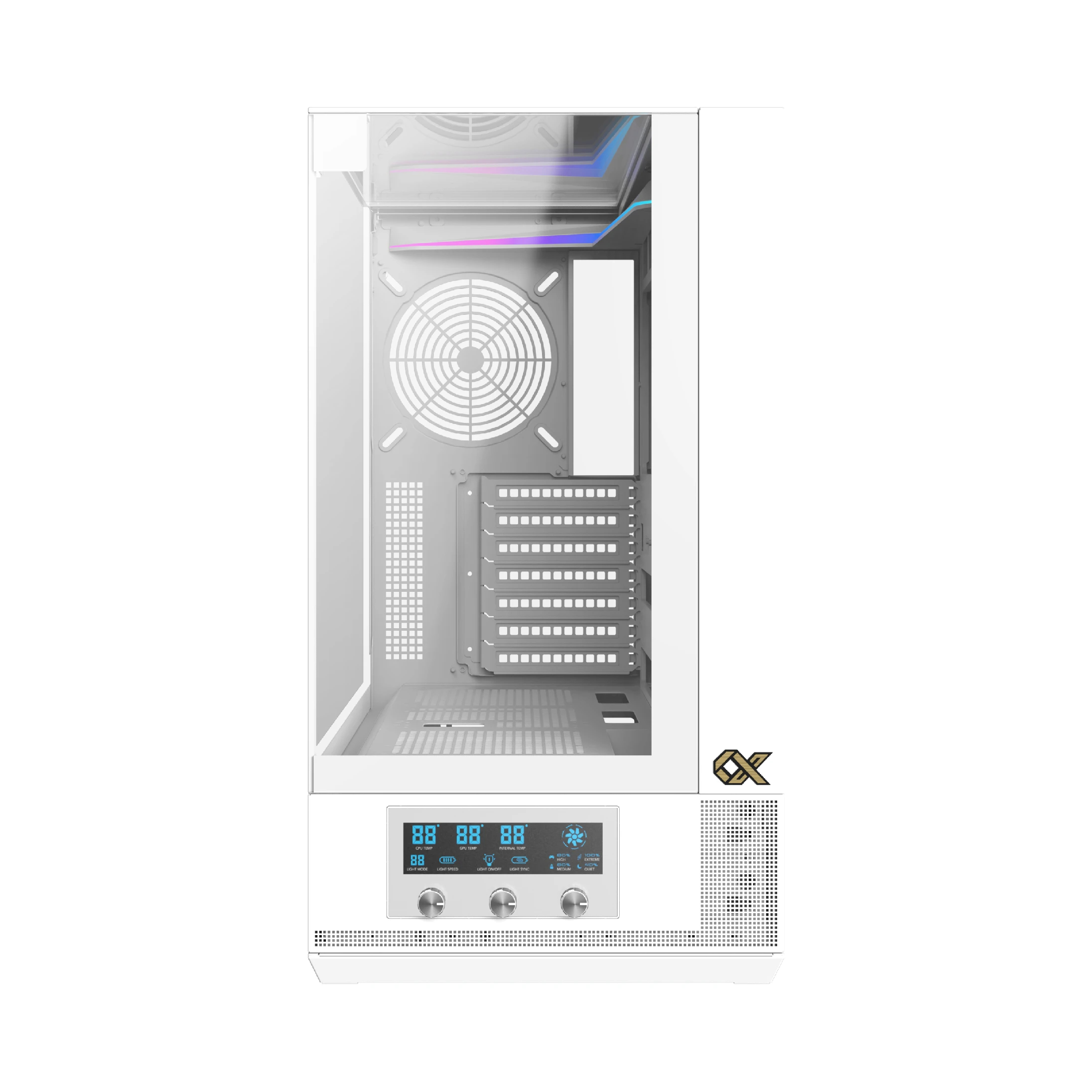 Кутия Xigmatek Vision Arctic Case EATX 7 ARGB Fans, LCD Display Panel, Smart Fan Control