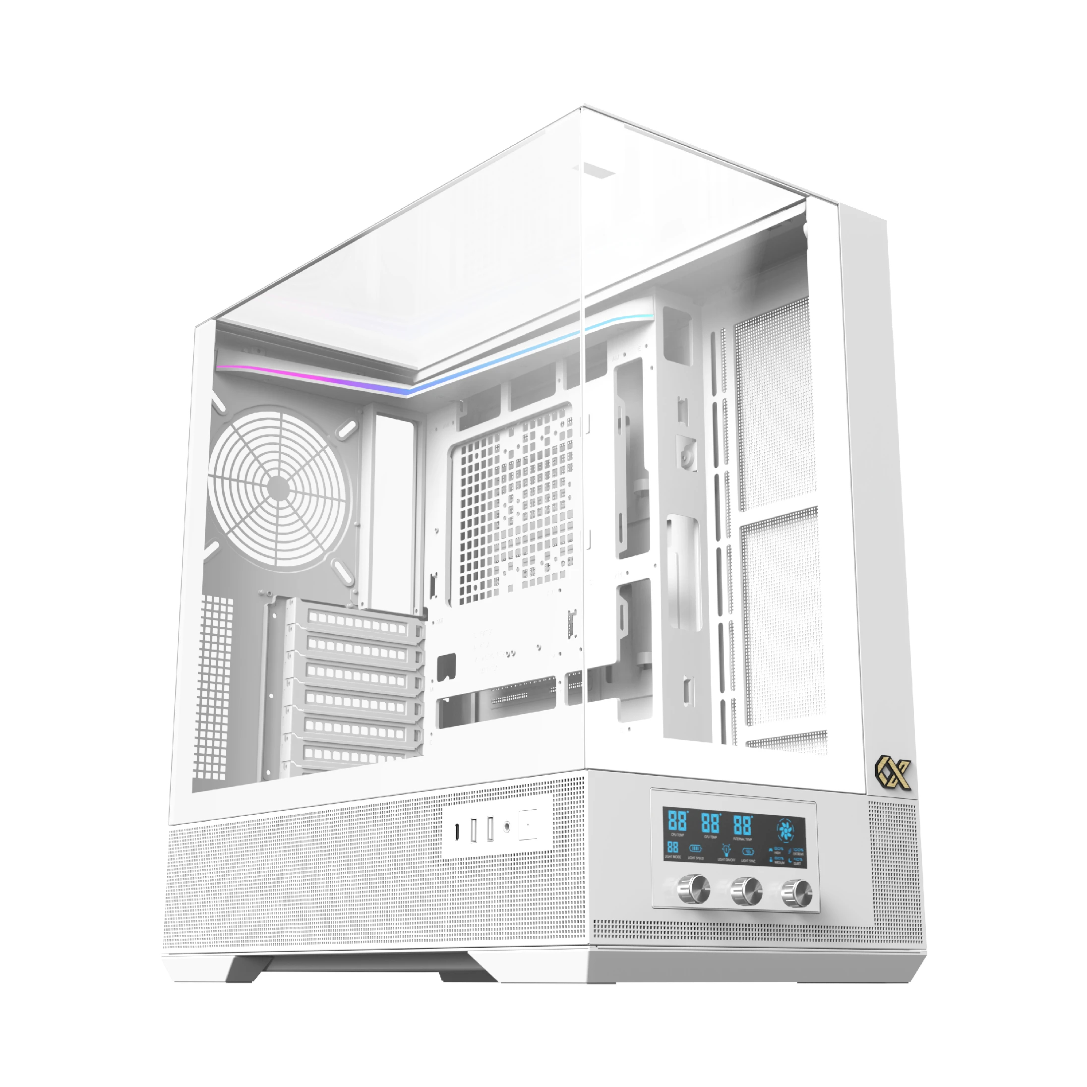 Кутия Xigmatek Vision Arctic Case EATX 7 ARGB Fans, LCD Display Panel, Smart Fan Control