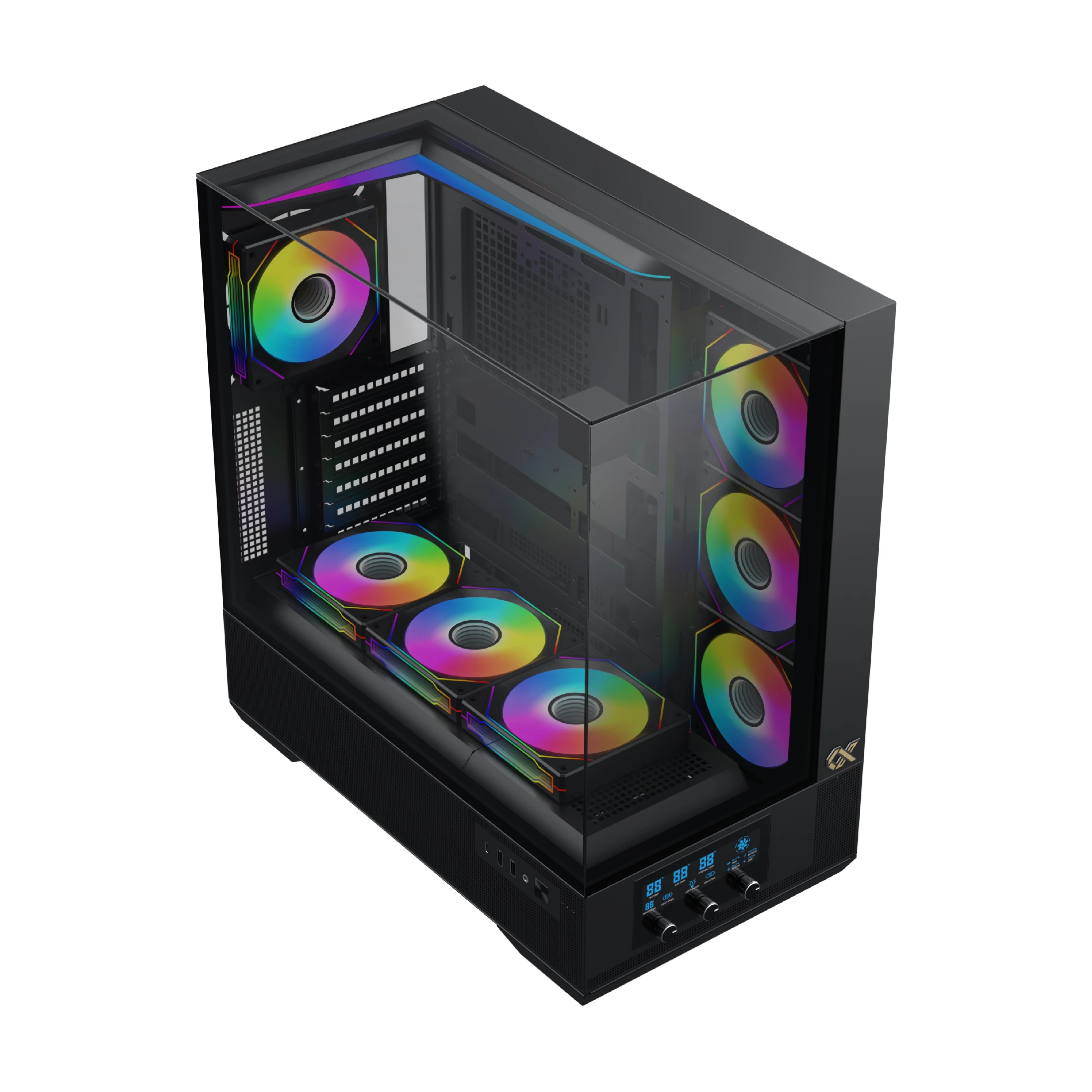 Кутия Xigmatek Vision Case EATX 7 ARGB Fans, LCD Display Panel, Smart Fan Control