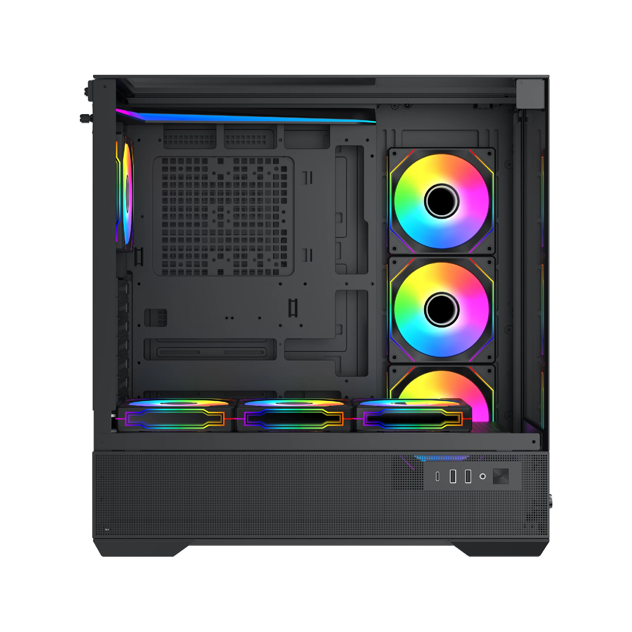 Кутия Xigmatek Vision Case EATX 7 ARGB Fans, LCD Display Panel, Smart Fan Control