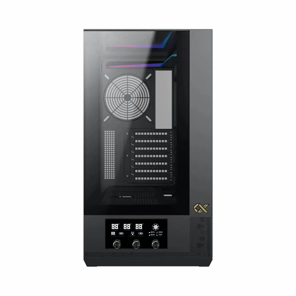 Кутия Xigmatek Vision Case EATX 7 ARGB Fans, LCD Display Panel, Smart Fan Control