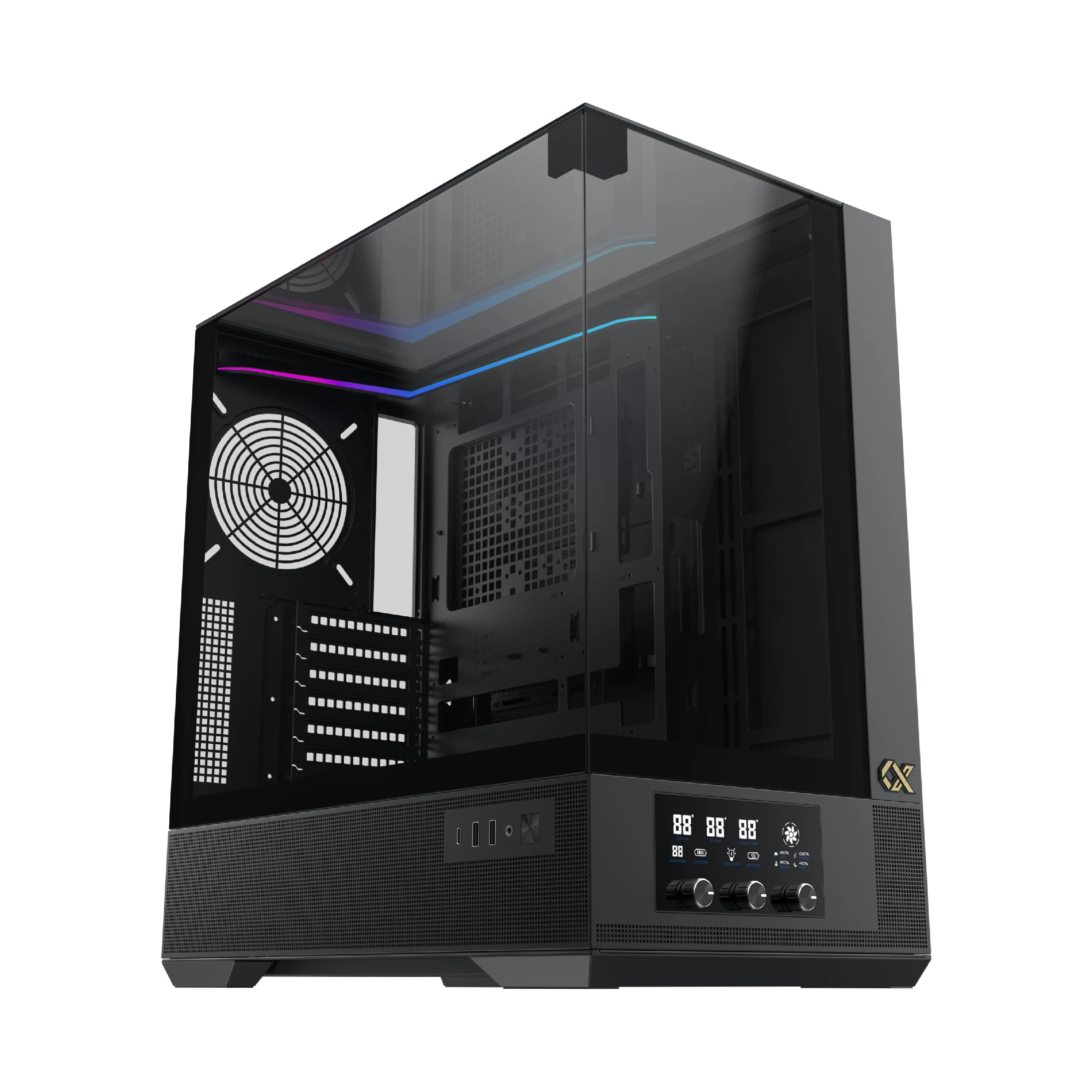 Кутия Xigmatek Vision Case EATX 7 ARGB Fans, LCD Display Panel, Smart Fan Control