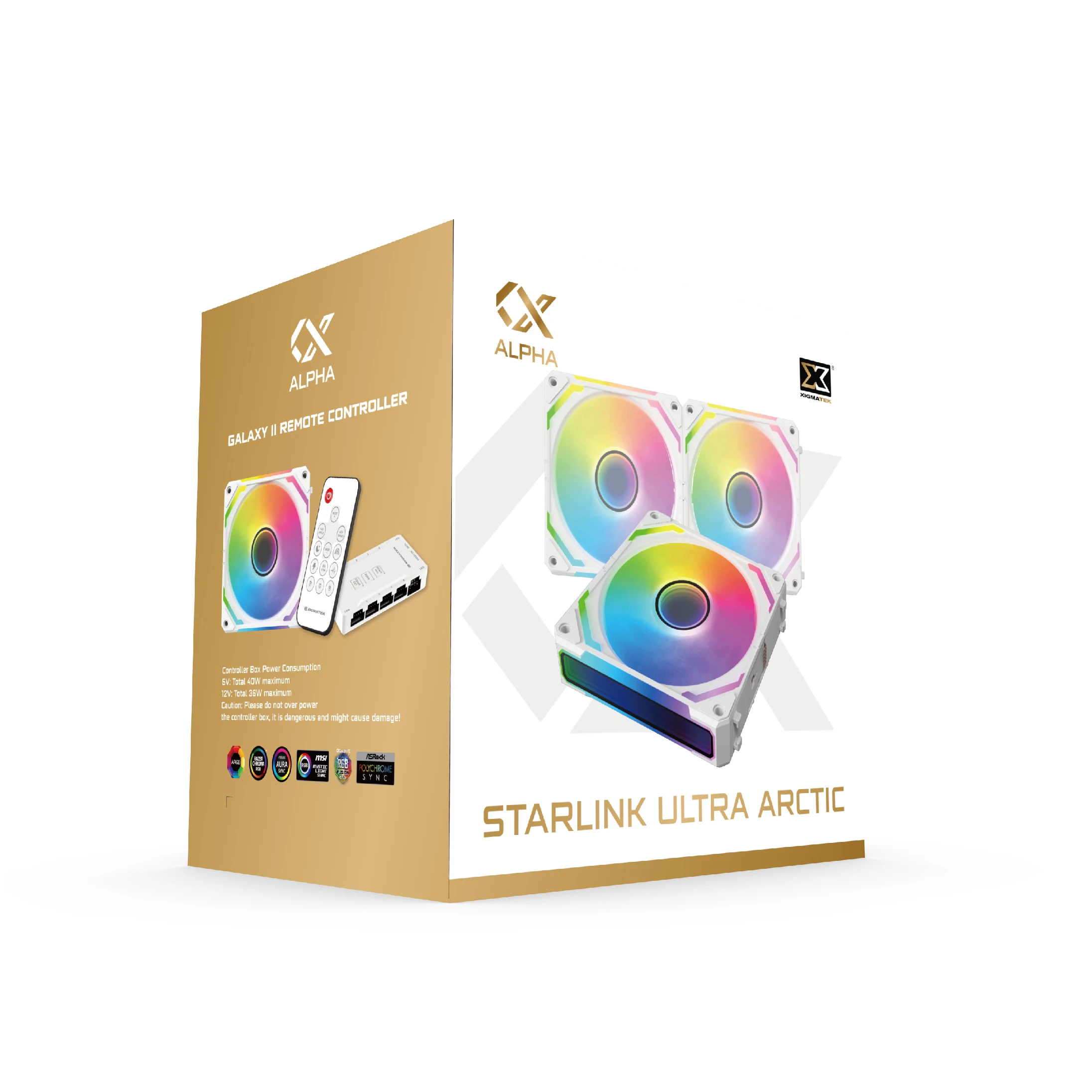 Ventilatoren Xigmatek Starlink Ultra Arctic Fan Pack 3-in-1 3x120mm Infinity Mirror A-RGB