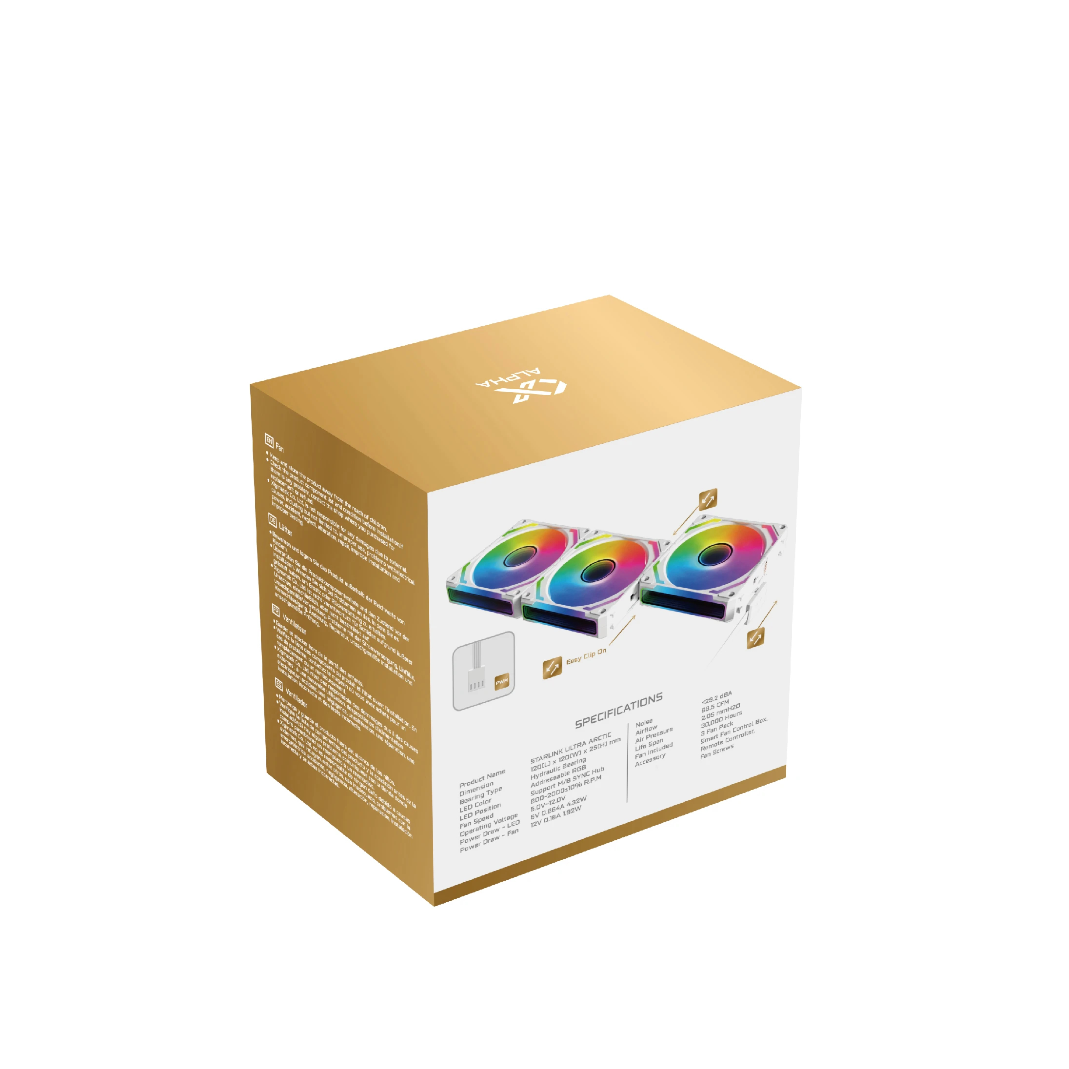 Ventilatoren Xigmatek Starlink Ultra Arctic Fan Pack 3-in-1 3x120mm Infinity Mirror A-RGB