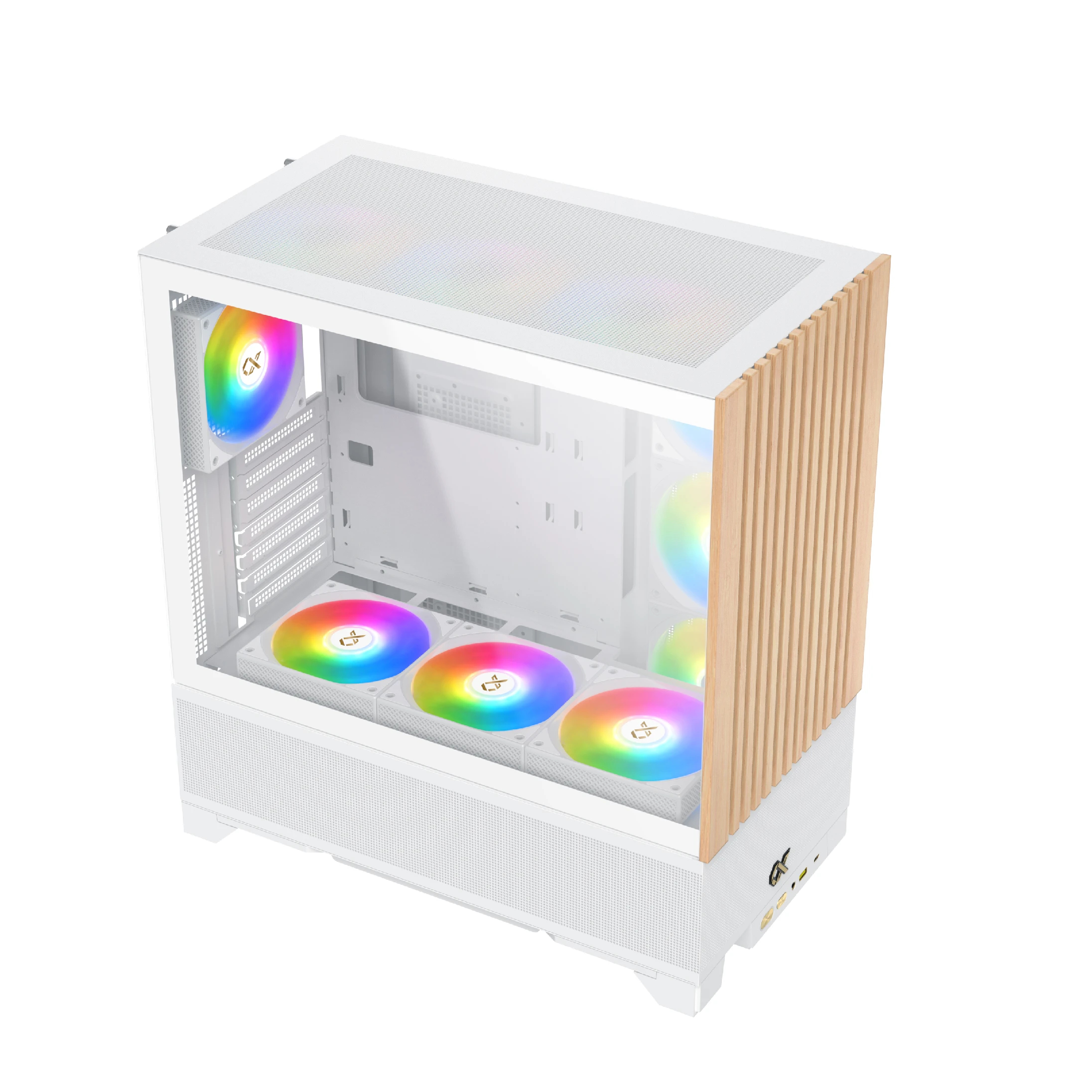 Кутия Xigmatek Endorphin WD Arctic Case EATX Addressable RGB Wood