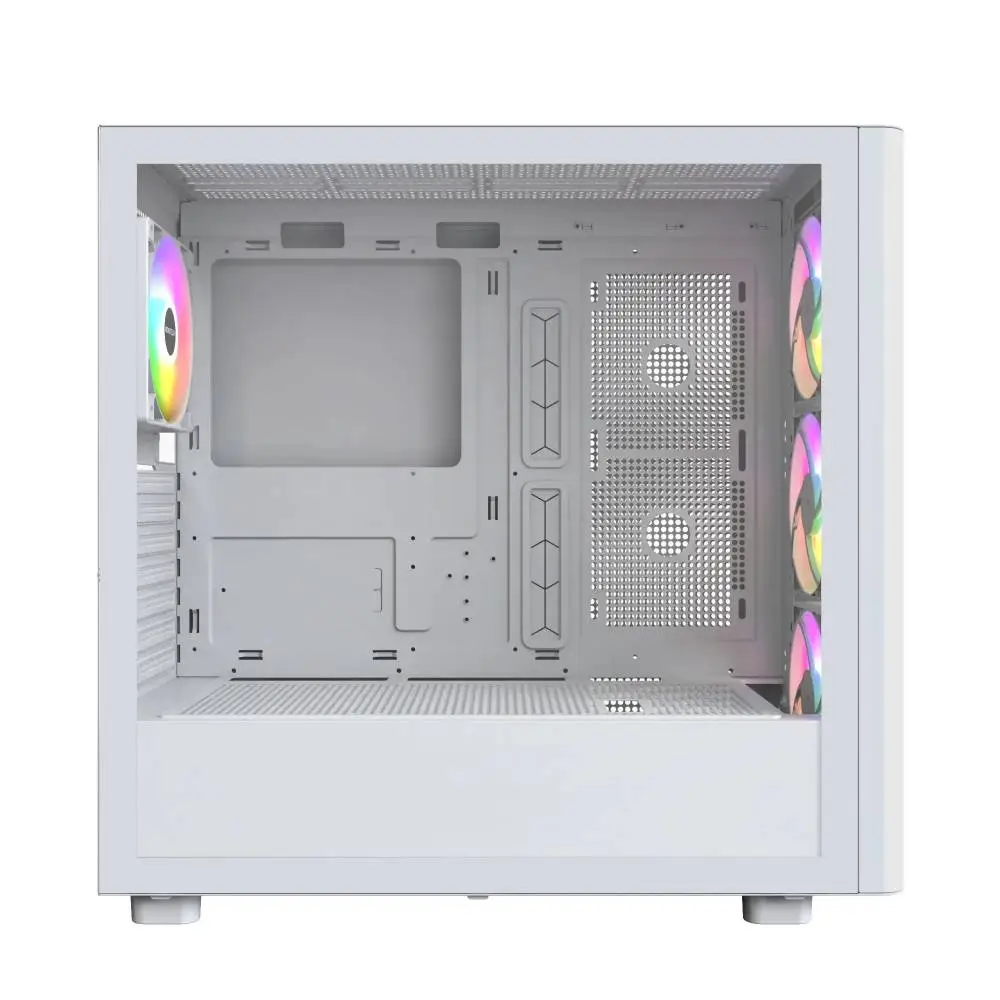Кутия Montech XR Wood (W) Case ATX 4 x 120 mm ARGB Fans, Wood, USB-C, White