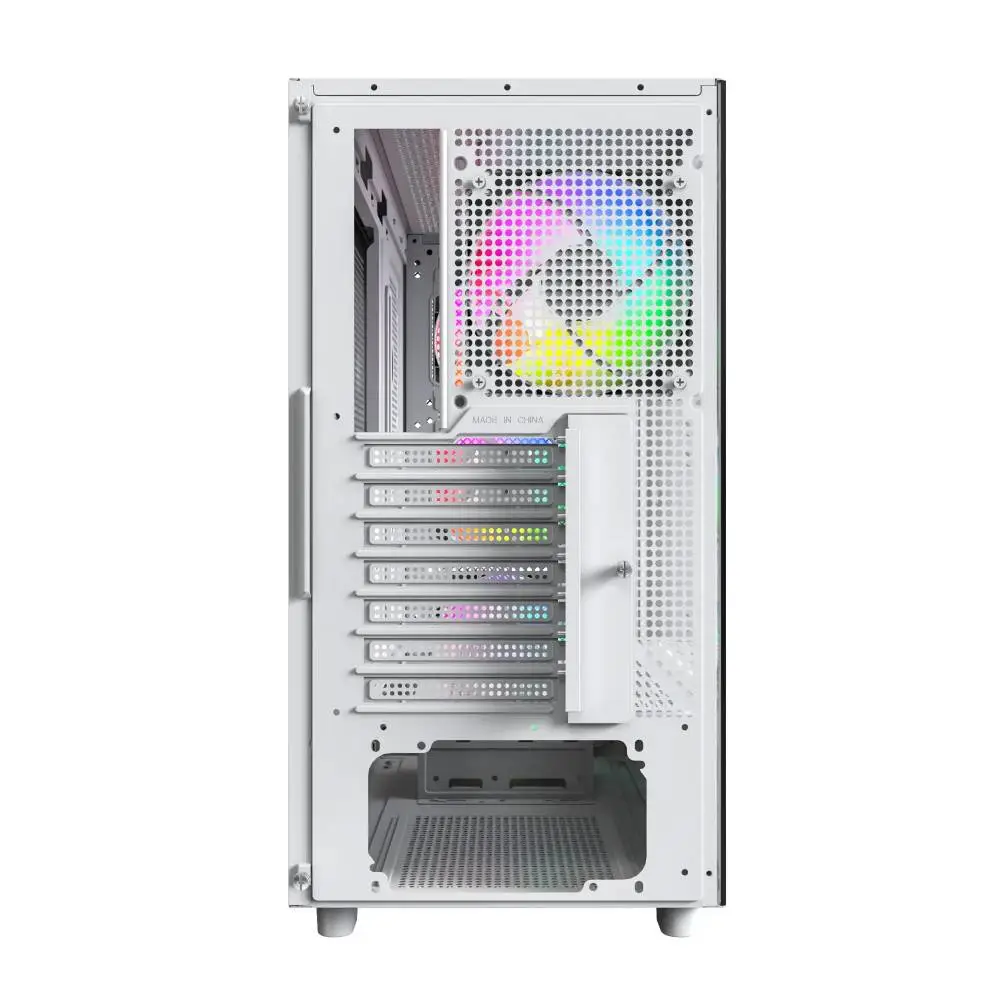 Кутия Montech XR Wood (W) Case ATX 4 x 120 mm ARGB Fans, Wood, USB-C, White