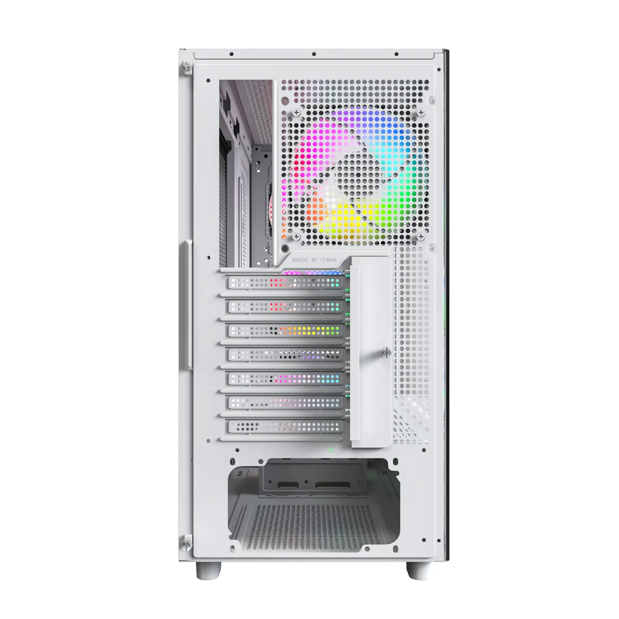 Кутия Montech XR Wood (W) Case ATX 4 x 120 mm ARGB Fans, Wood, USB-C, White