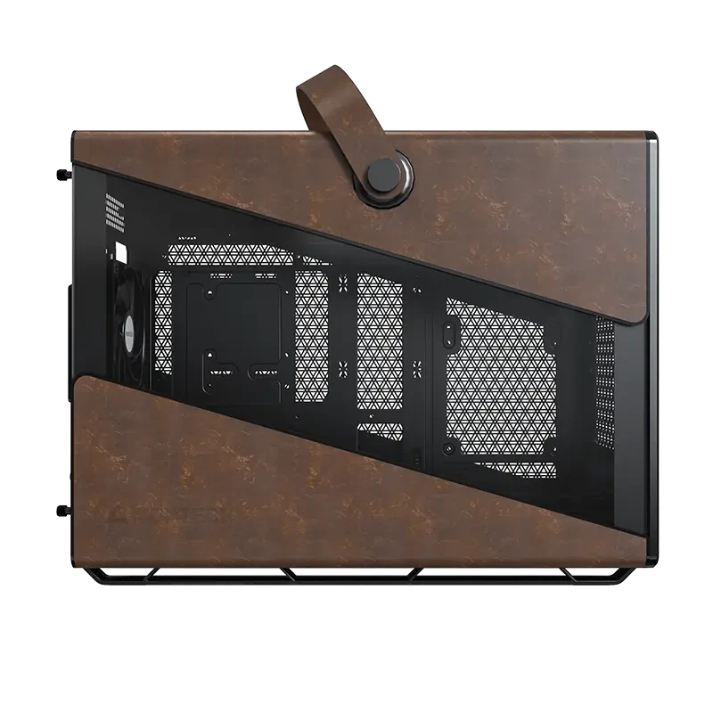 Кутия Montech Heritage PRO Black USB-C, Leather, 4 x 120 mm Fans