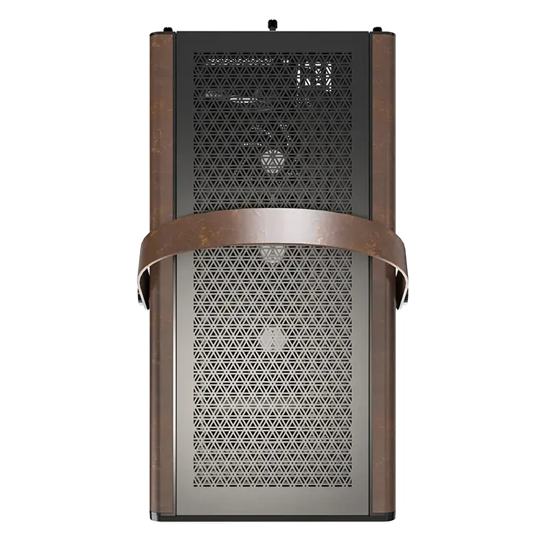 Кутия Montech Heritage PRO Black USB-C, Leather, 4 x 120 mm Fans