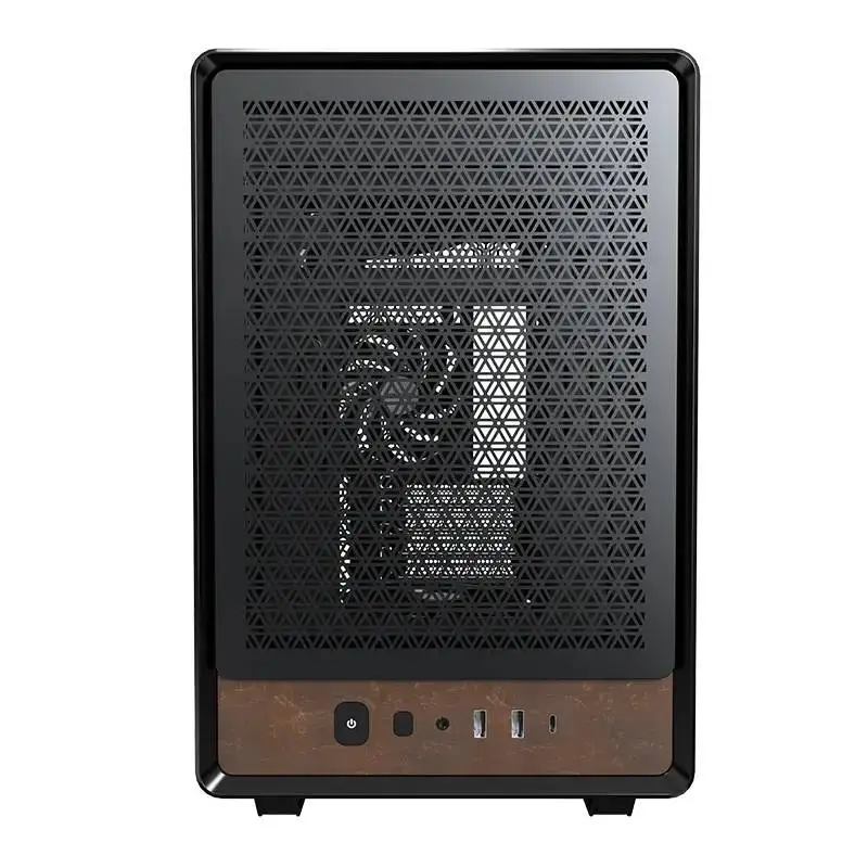 Кутия Montech Heritage PRO Black USB-C, Leather, 4 x 120 mm Fans