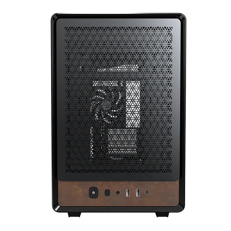 Кутия Montech Heritage PRO Black USB-C, Leather, 4 x 120 mm Fans