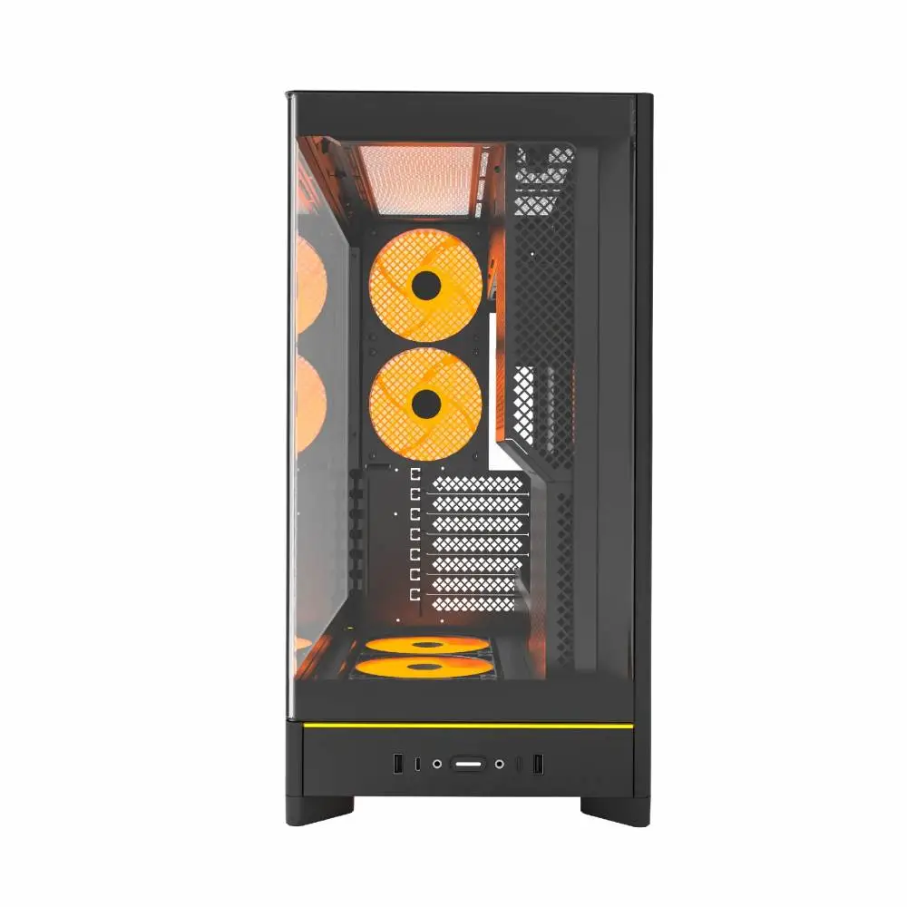 Кутия Montech HS02 PRO (B) Case ATX 5 x 120 mm ARGB Fans, USB-C, Black