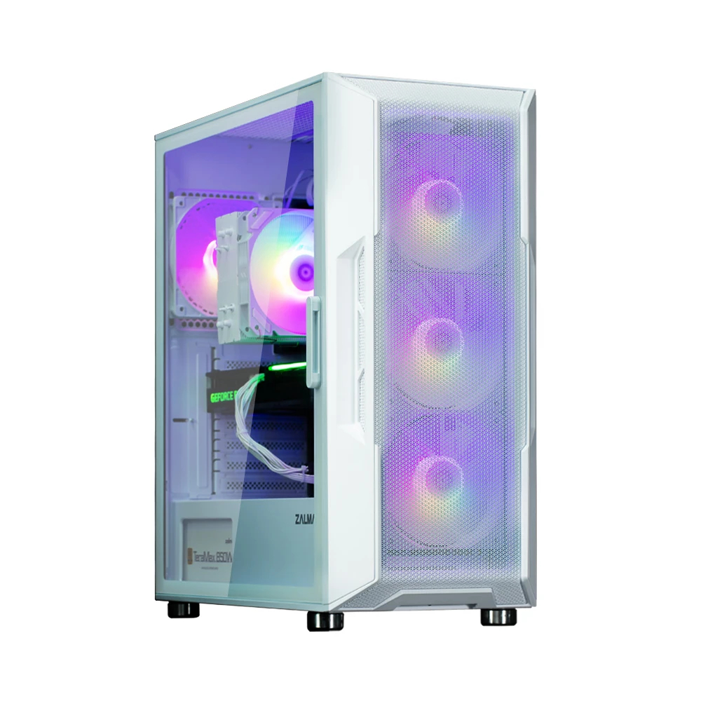 Кутия Zalman i3 NEO ARGB White Case ATX Mesh, aRGB, Tempered Glass