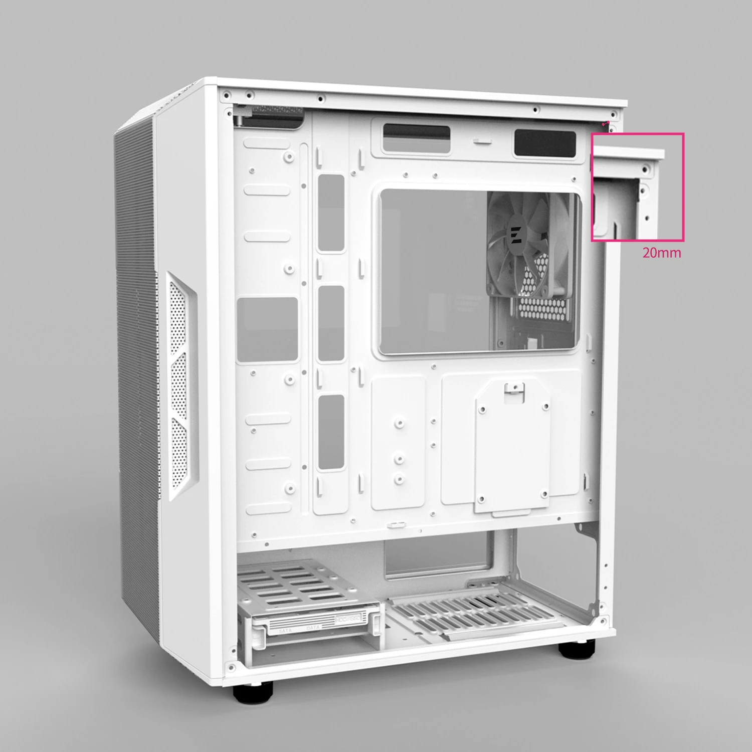 Кутия Zalman i3 NEO ARGB White Case ATX Mesh, aRGB, Tempered Glass