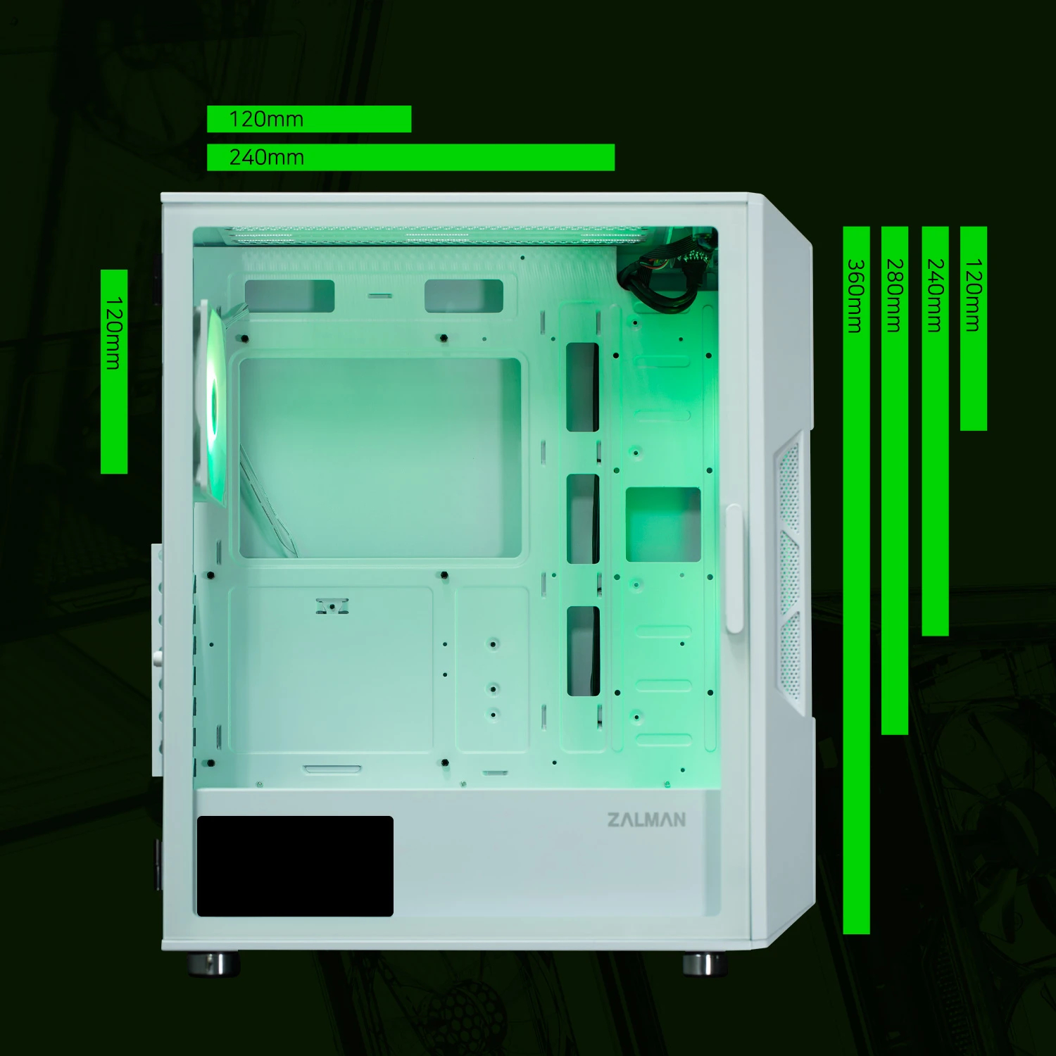 Кутия Zalman i3 NEO ARGB White Case ATX Mesh, aRGB, Tempered Glass