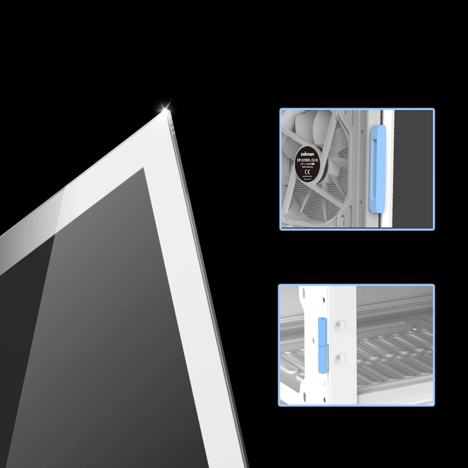 Кутия Zalman i3 NEO ARGB White Case ATX Mesh, aRGB, Tempered Glass