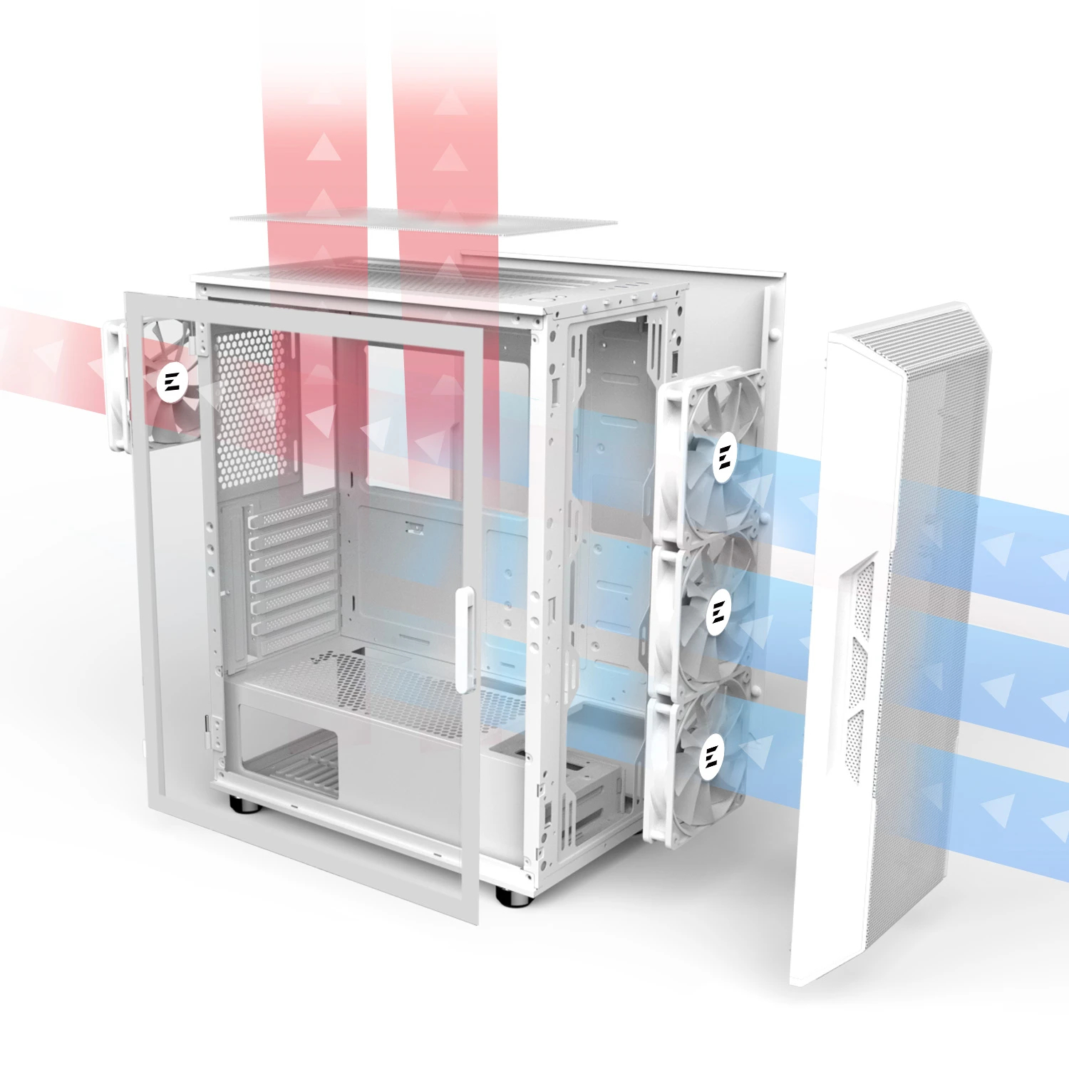 Кутия Zalman i3 NEO ARGB White Case ATX Mesh, aRGB, Tempered Glass