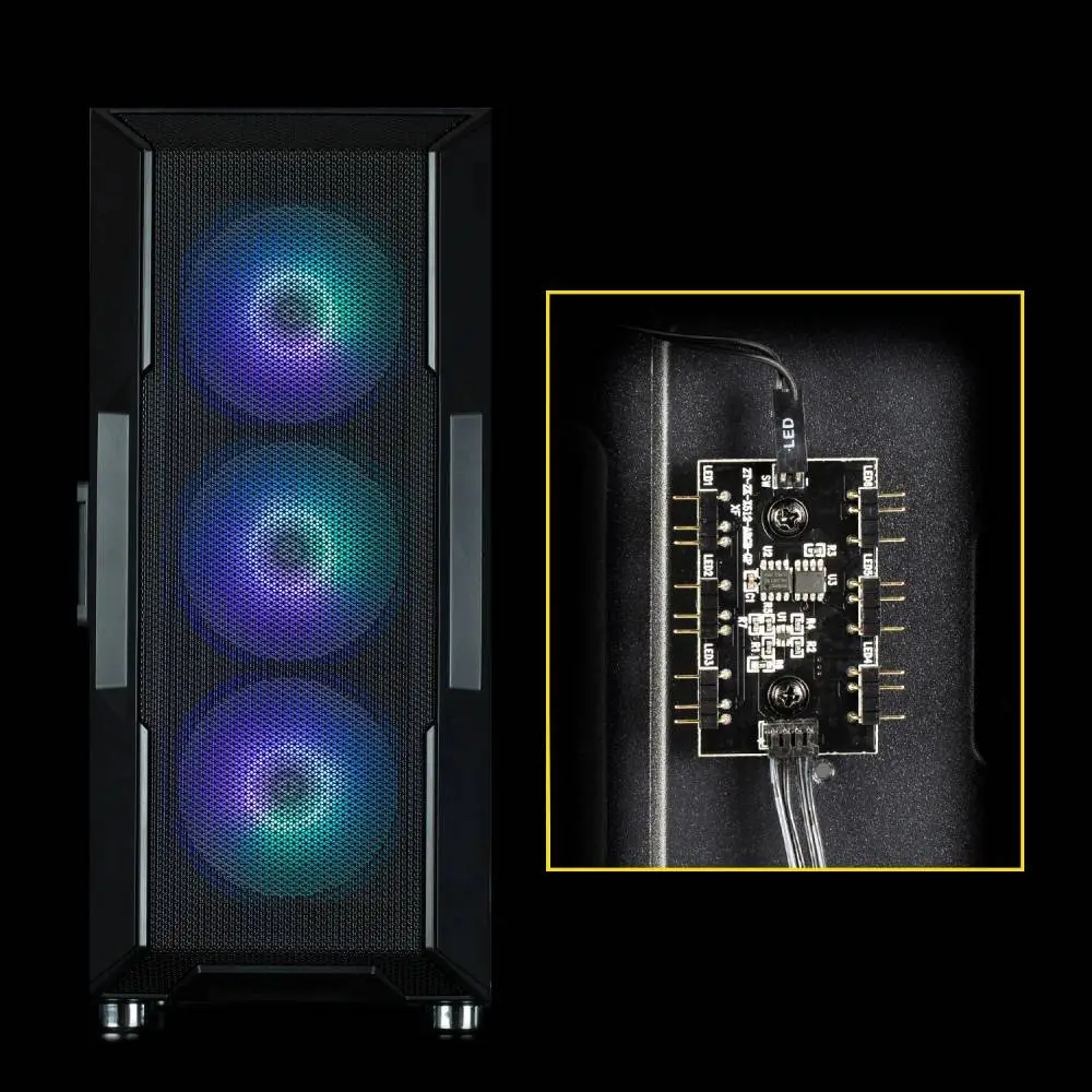Кутия Zalman i3 NEO ARGB Black Case ATX Mesh, aRGB, Tempered Glass