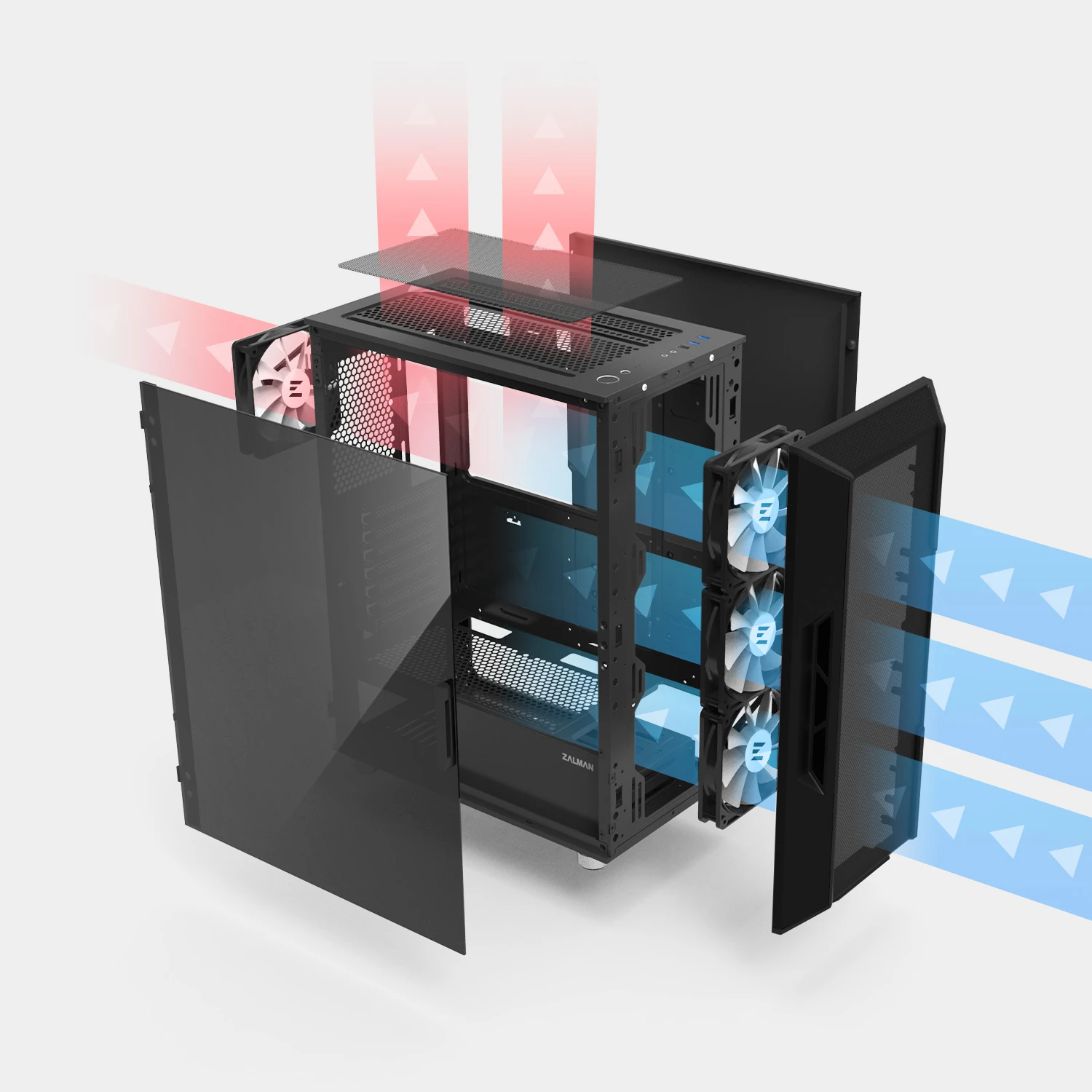 Кутия Zalman i3 NEO ARGB Black Case ATX Mesh, aRGB, Tempered Glass