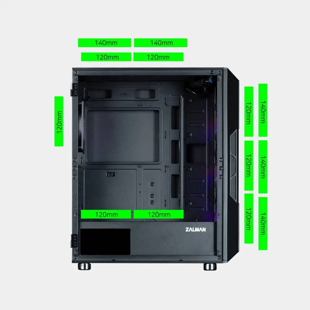 Кутия Zalman i3 NEO ARGB Black Case ATX Mesh, aRGB, Tempered Glass