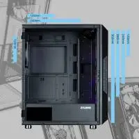 Кутия Zalman i3 NEO ARGB Black Case ATX Mesh, aRGB, Tempered Glass