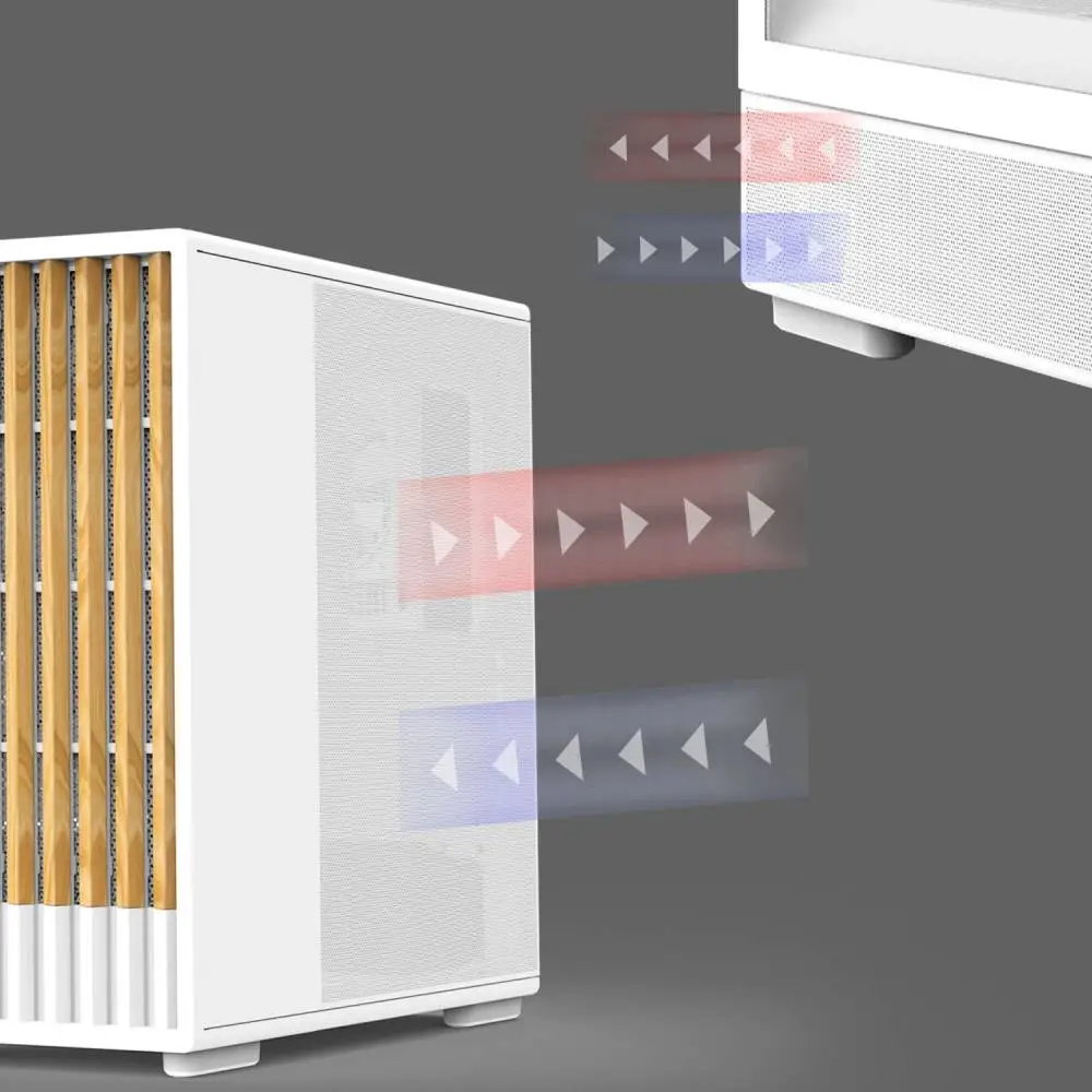 Кутия Zalman P10 NAMU WHITE Case mATX, Wood, USB-C