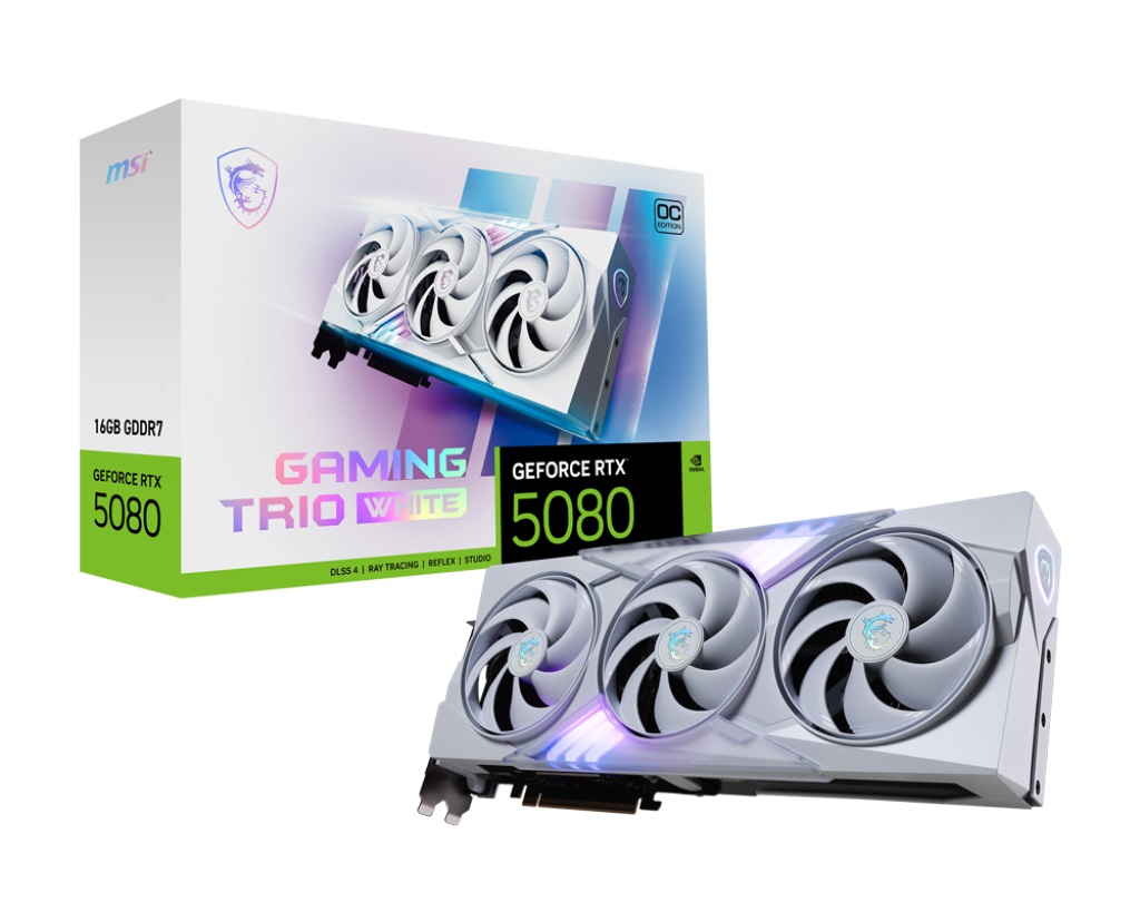 Видео карта MSI GeForce RTX 5080 16G GAMING TRIO OC WHITE