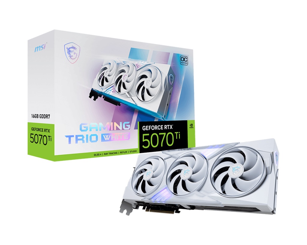 Видео карти MSI GeForce RTX 5070 Ti 16G GAMING TRIO OC WHITE