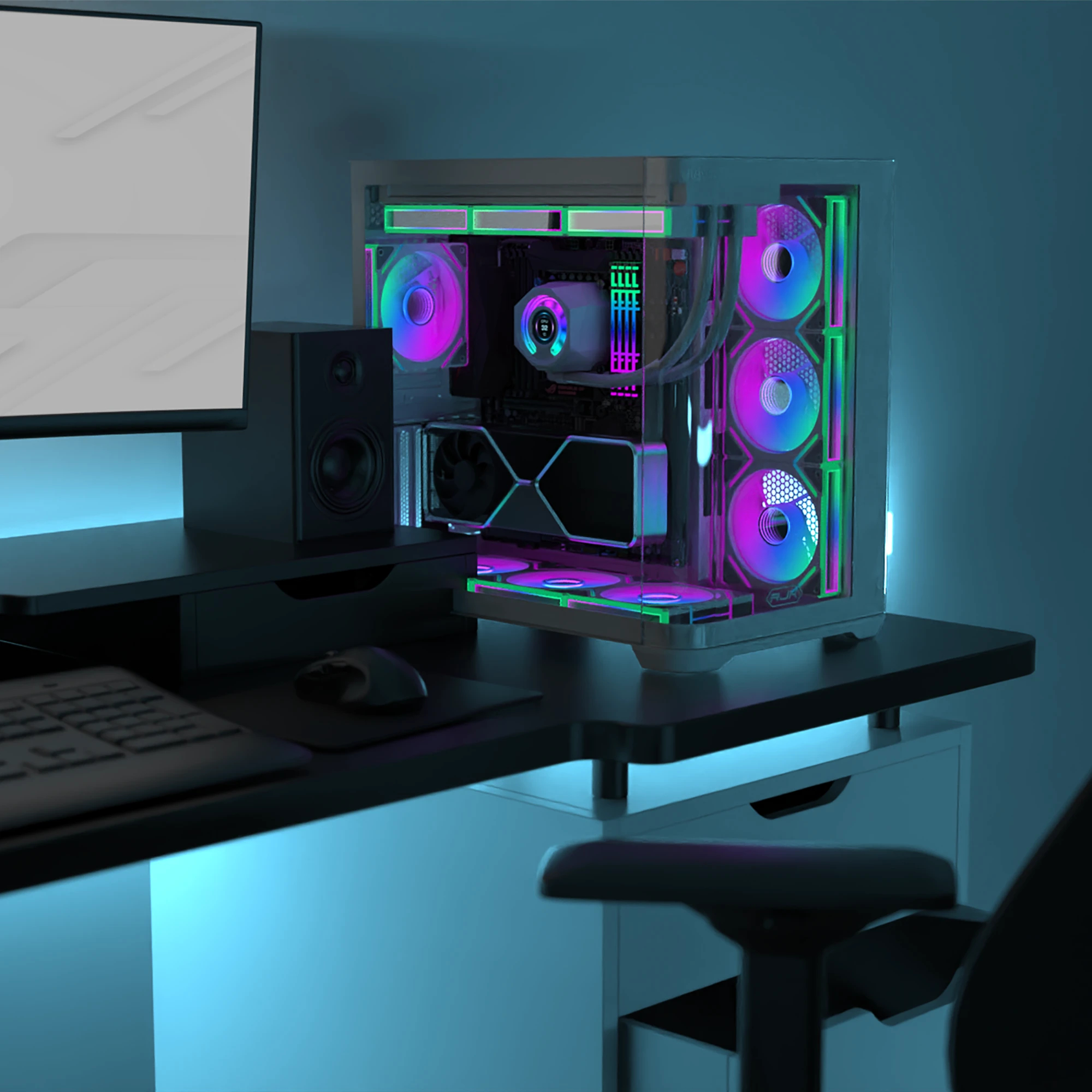 Кутия Raijintek ATREUS BT7 Black Case EATX 7 x 120 mm Infinity Mirror ARGB Fans included