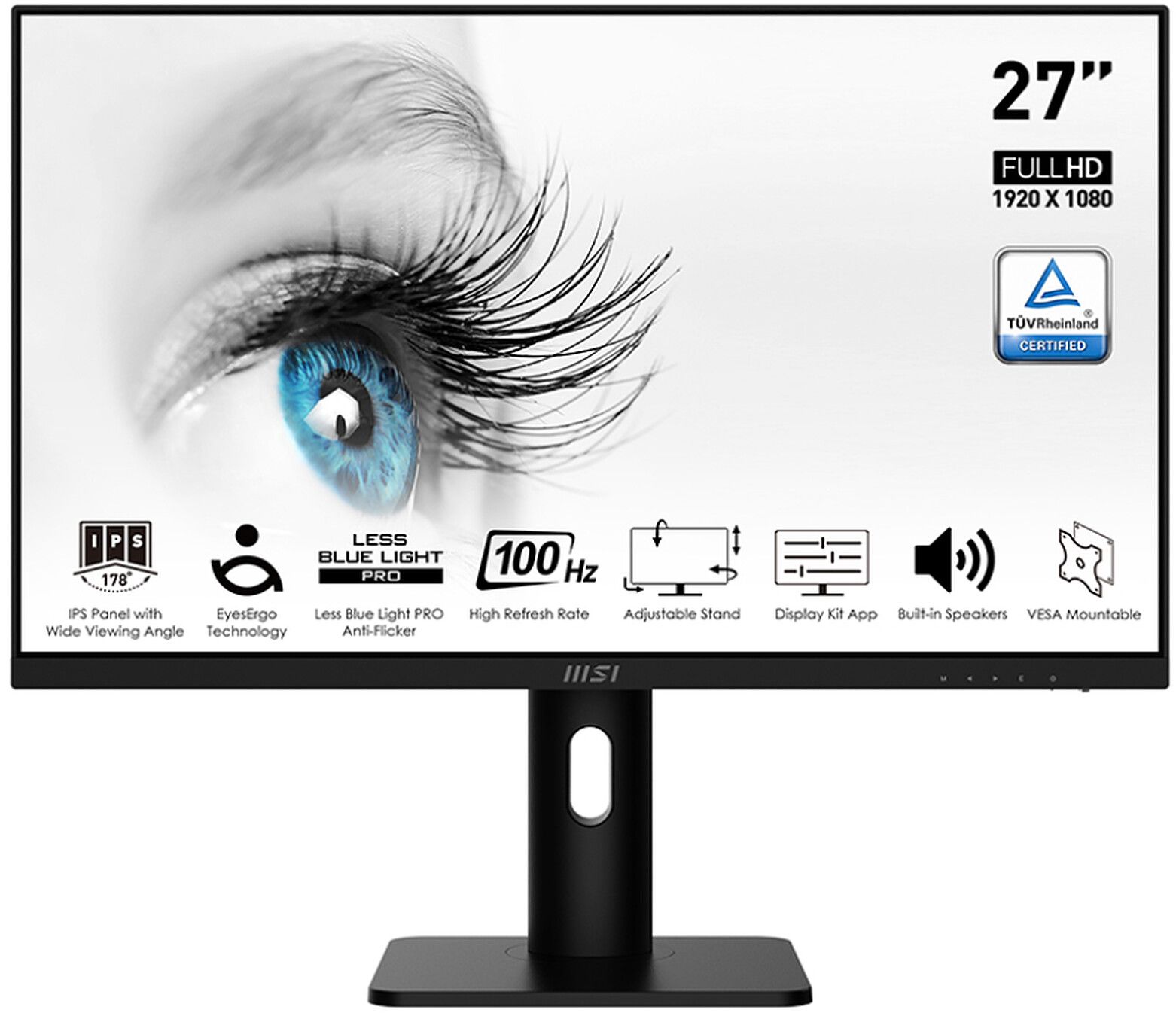 Монитор MSI PRO MP273AP, 27" IPS FHD (1920 x 1080), 100Hz, Adaptive Sync