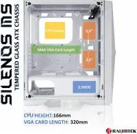 Кутия Raijintek SILENOS MS PRO WHITE Case ATX 2 x 200 mm ARGB Fans