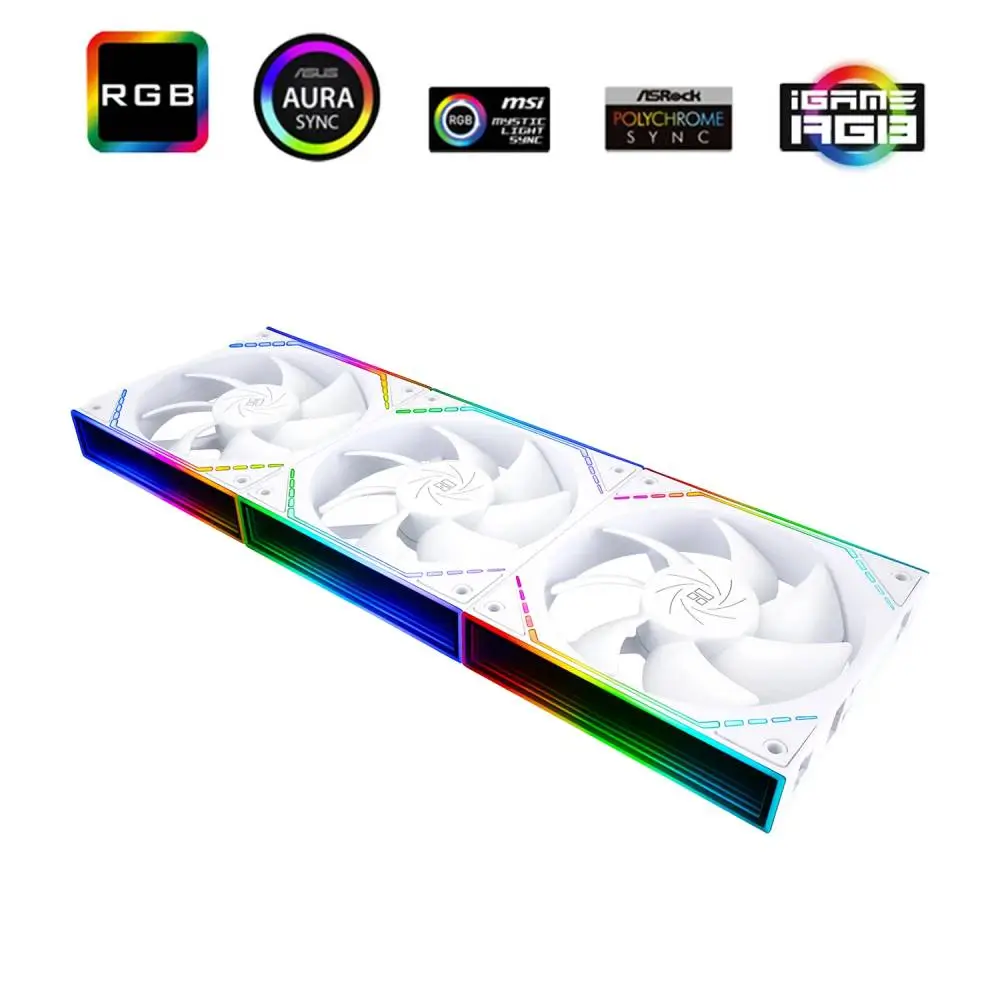 Вентилатори Thermalright TL-M12QW Fan Pack 3-in-1 3x120mm White, Infinity Mirror, Daisy-Chain, A-RGB