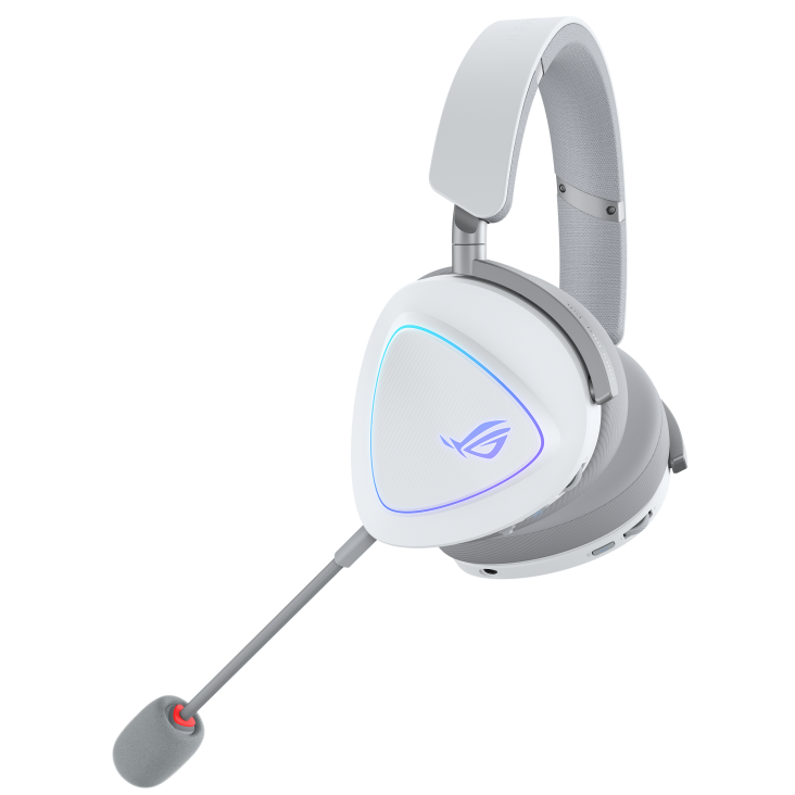 Геймърски безжични слушалки ASUS ROG Delta II White - USB-C, Aura Sync RGB
