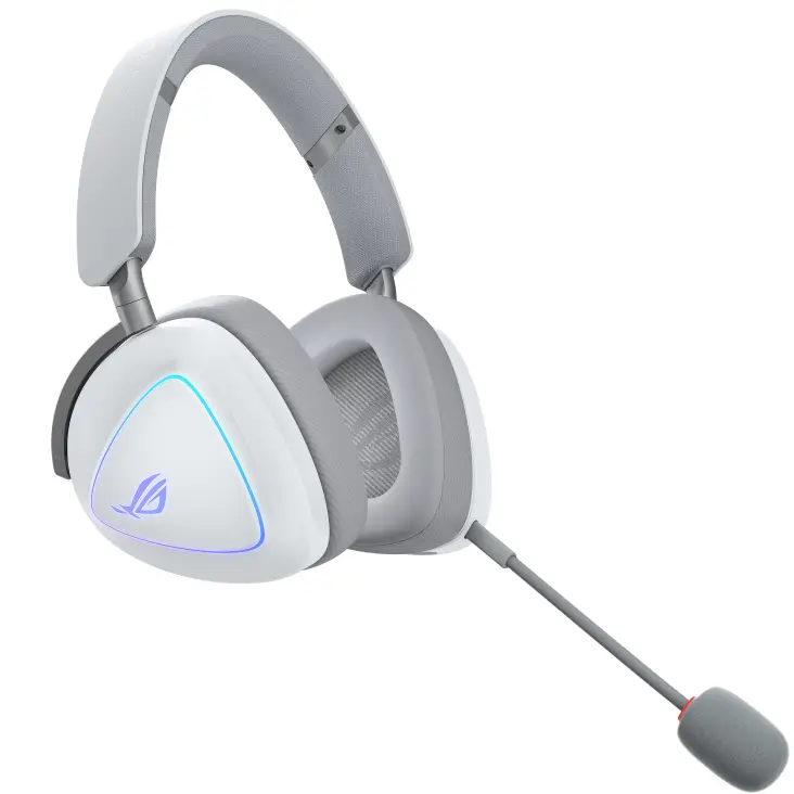 Геймърски безжични слушалки ASUS ROG Delta II White - USB-C, Aura Sync RGB