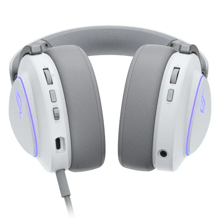 Геймърски безжични слушалки ASUS ROG Delta II White - USB-C, Aura Sync RGB