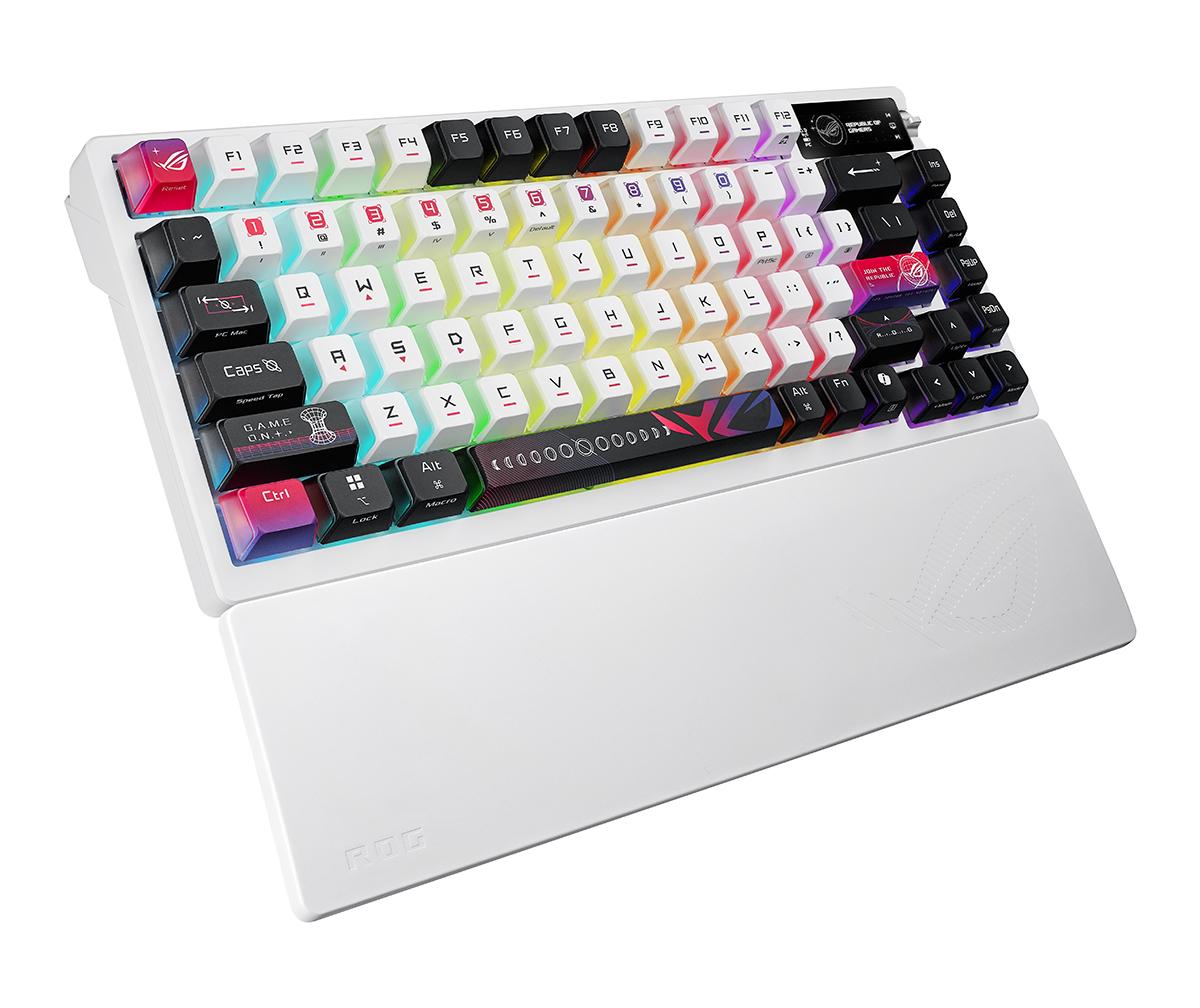 Геймърска безжична Клавиатура ASUS ROG Azoth X - White
