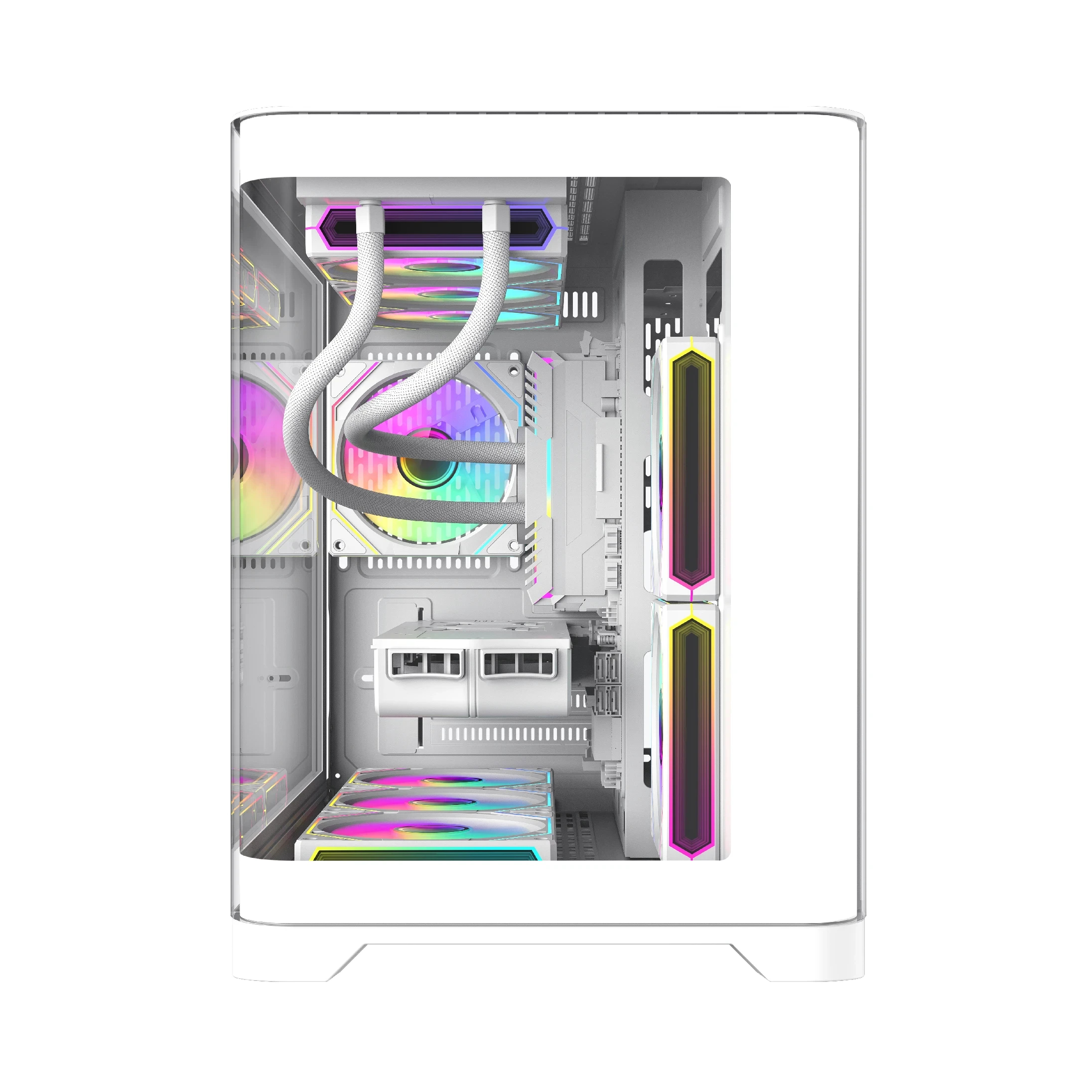 Кутия Gamemax HYPE-M White Case mATX 3 x 120 mm Addressable RGB fans