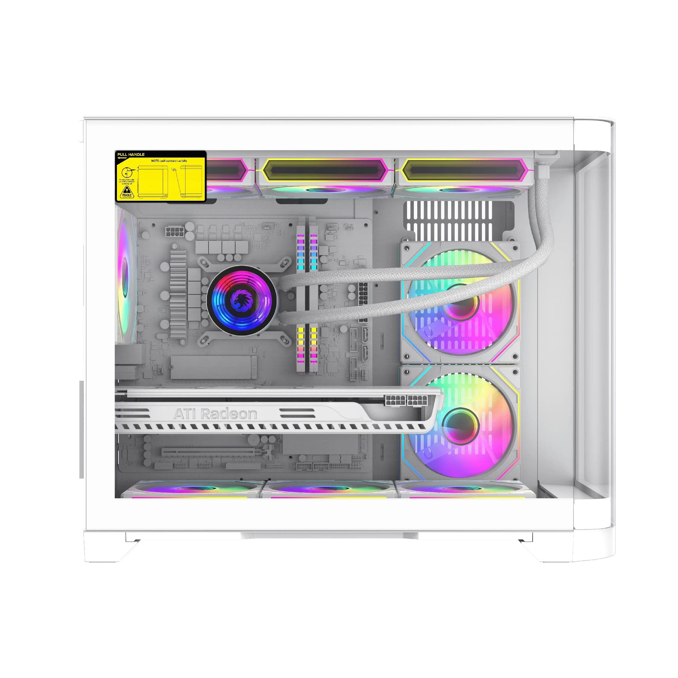 Кутия Gamemax HYPE-M White Case mATX 3 x 120 mm Addressable RGB fans
