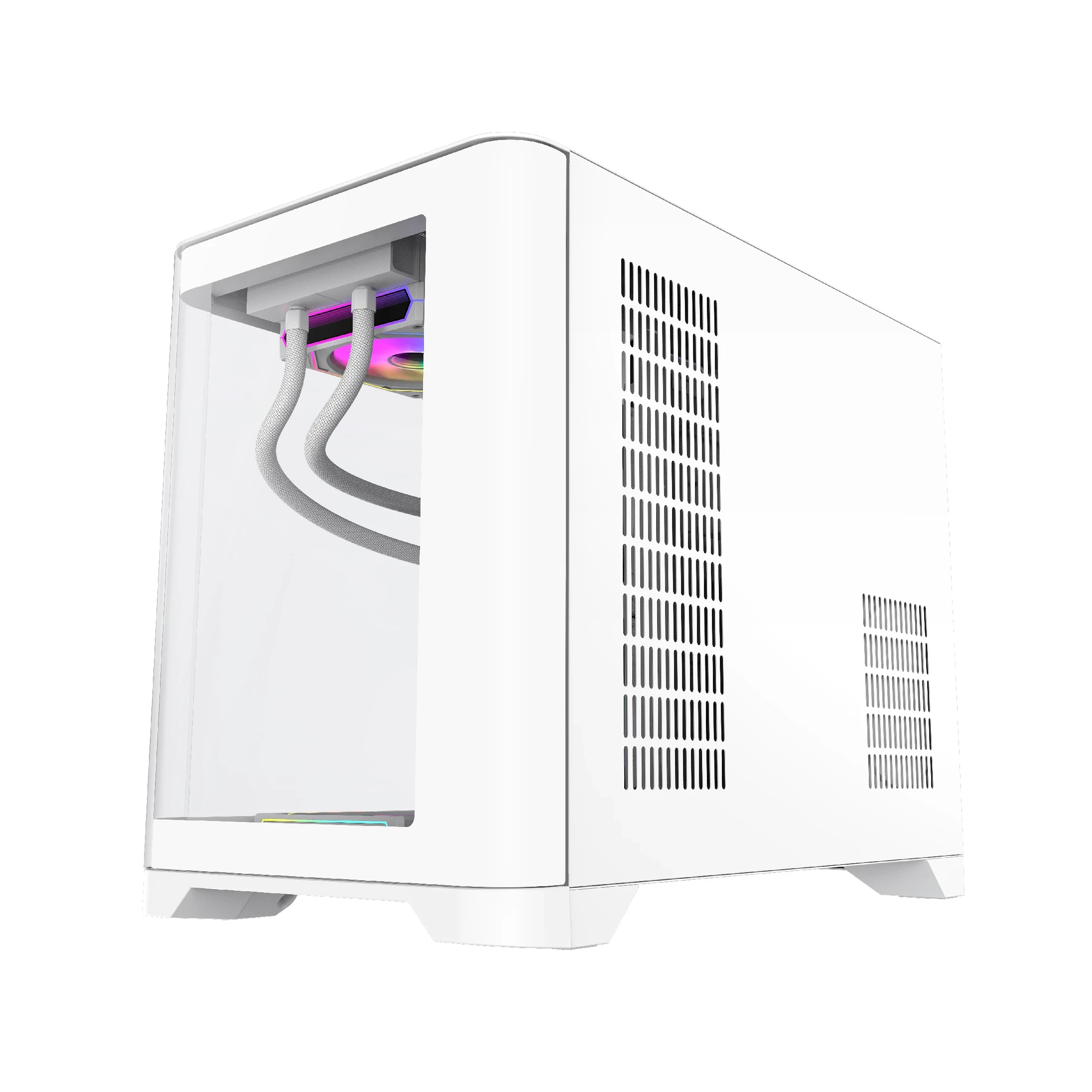 Кутия Gamemax HYPE-M White Case mATX 3 x 120 mm Addressable RGB fans