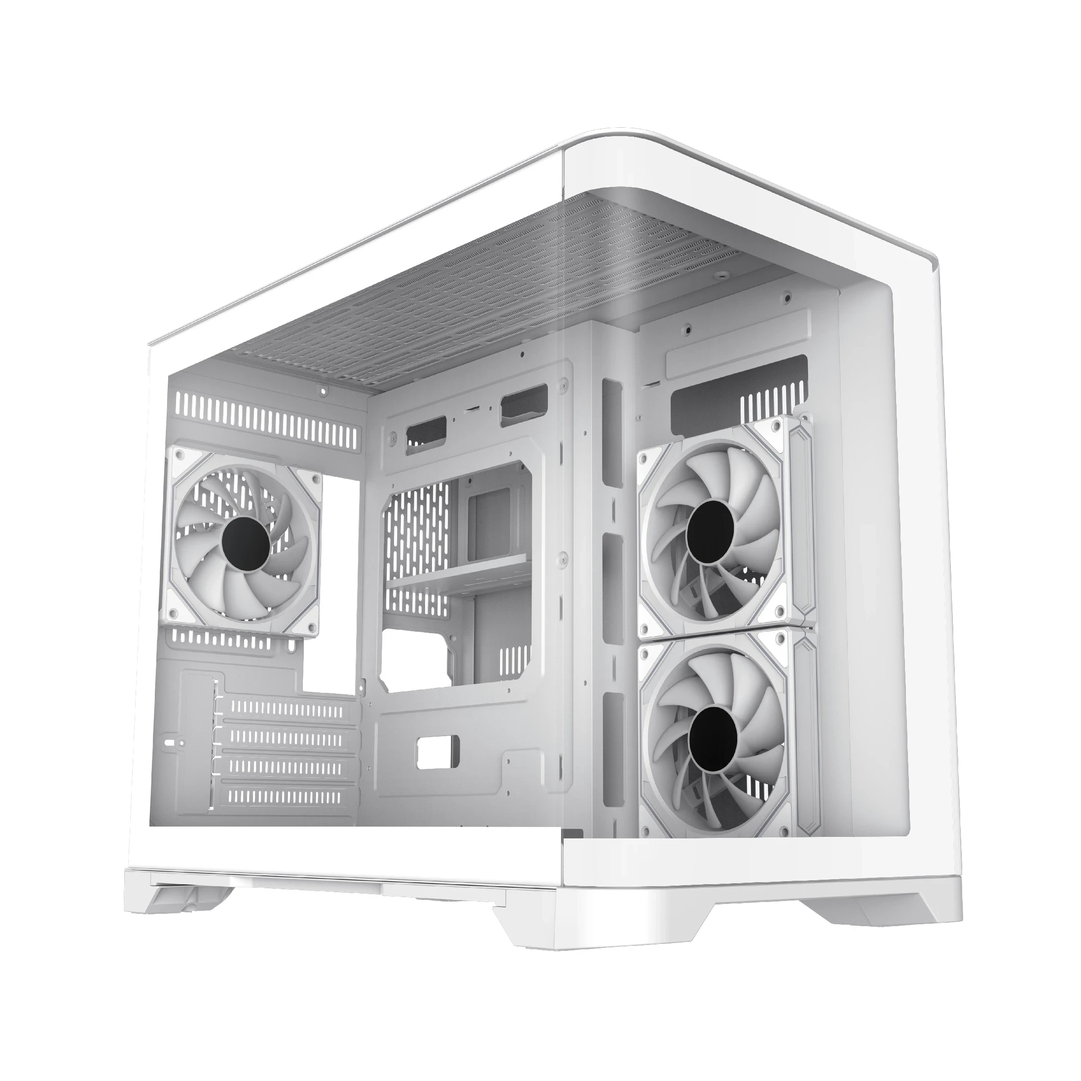 Кутия Gamemax HYPE-M White Case mATX 3 x 120 mm Addressable RGB fans