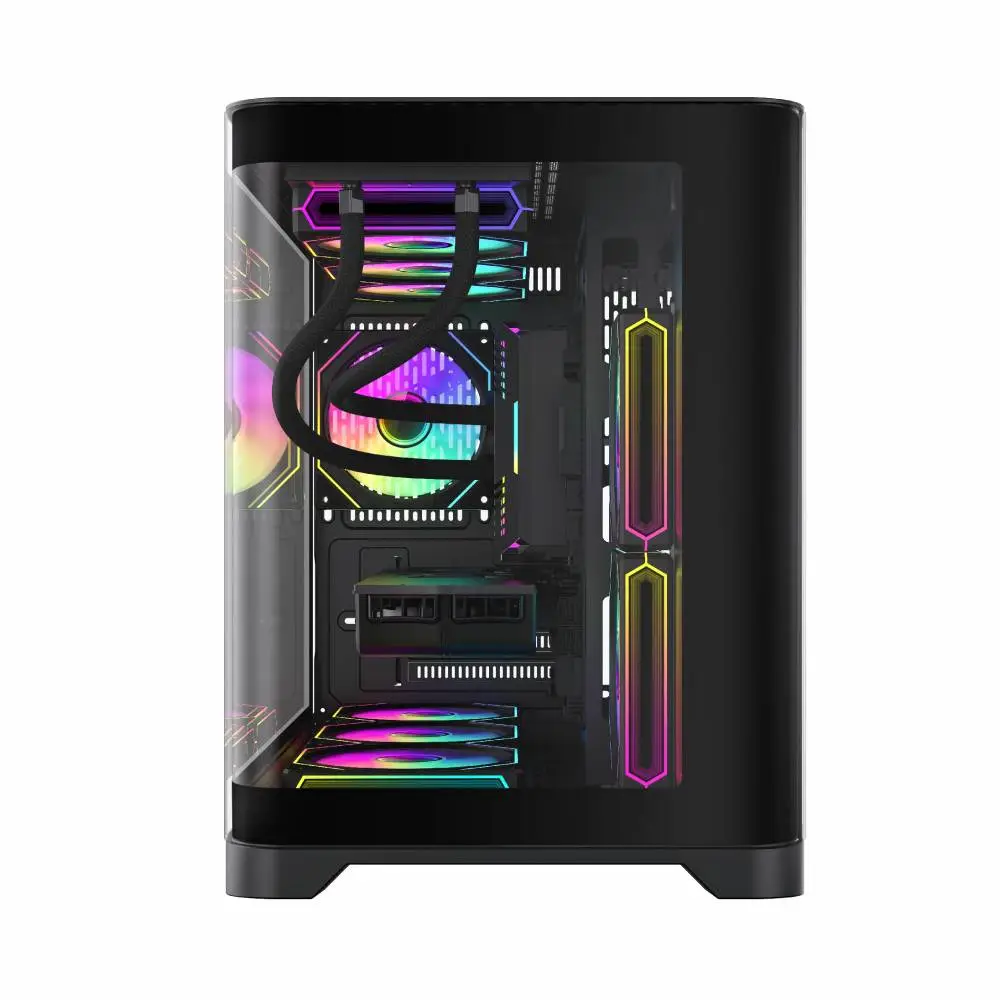 Кутия Gamemax HYPE-M Black Case mATX 3 x 120 mm Addressable RGB fans
