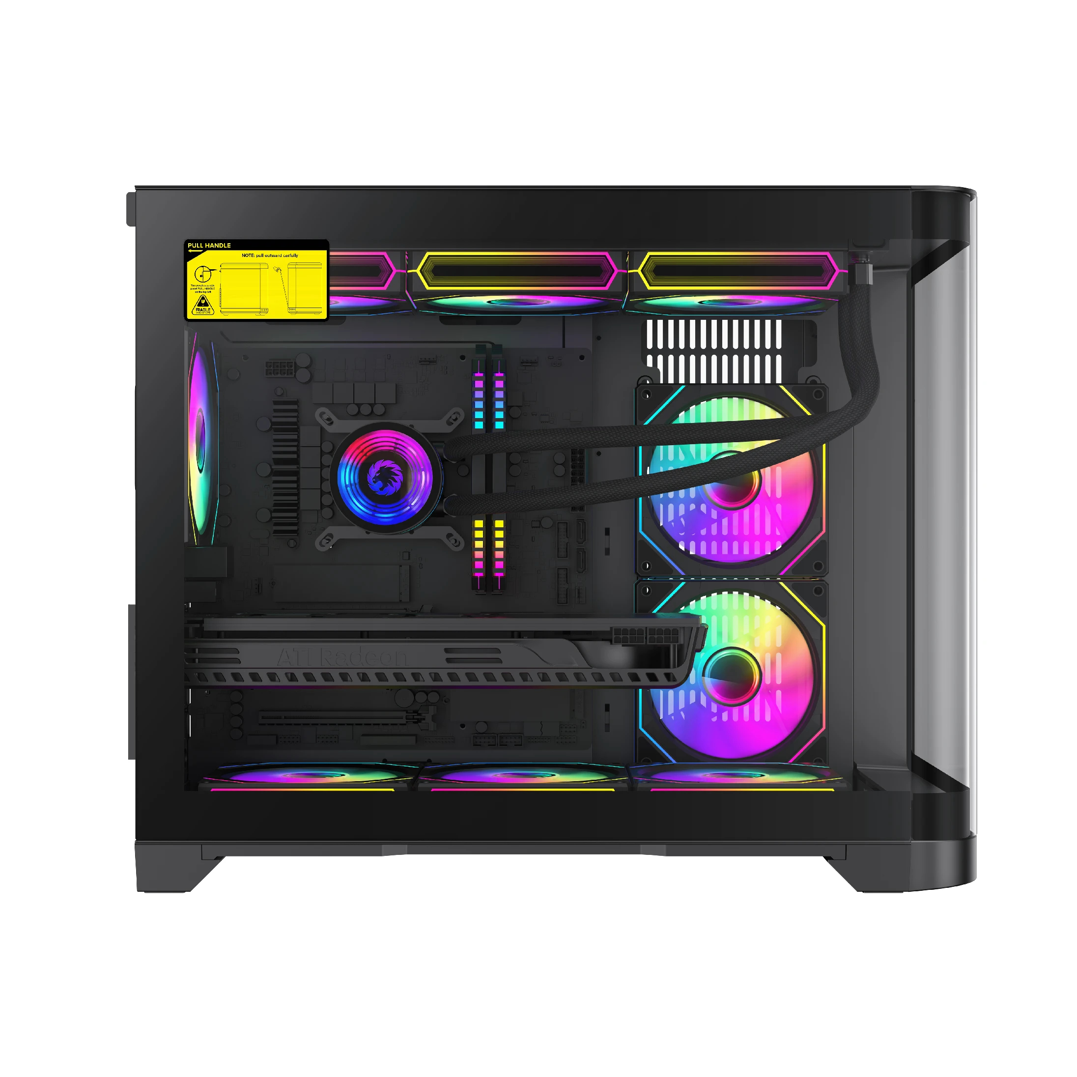 Кутия Gamemax HYPE-M Black Case mATX 3 x 120 mm Addressable RGB fans