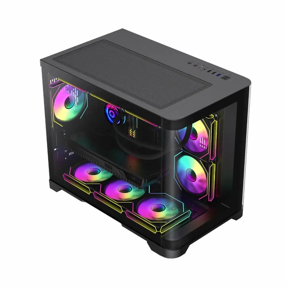 Кутия Gamemax HYPE-M Black Case mATX 3 x 120 mm Addressable RGB fans