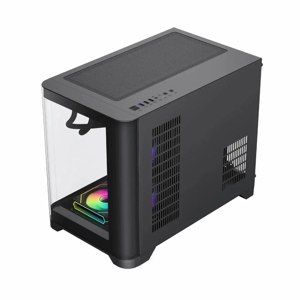 Кутия Gamemax HYPE-M Black Case mATX 3 x 120 mm Addressable RGB fans
