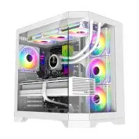 Кутия Gamemax HYPE-A White Case ATX 4 x 120 mm Addressable RGB fans