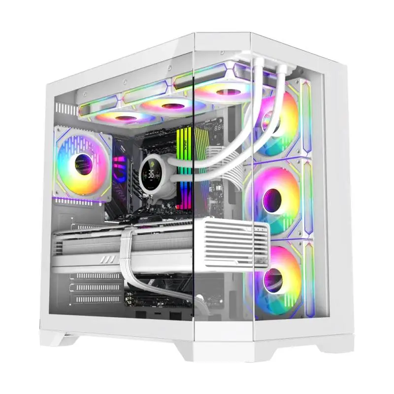 Кутия Gamemax HYPE-A White Case ATX 4 x 120 mm Addressable RGB fans