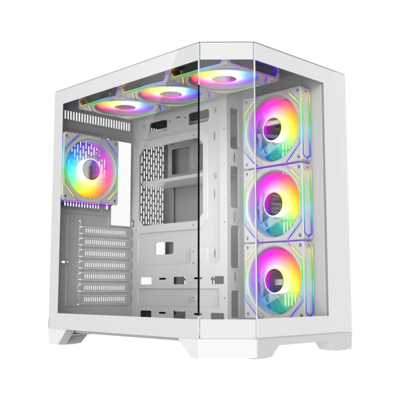 Кутия Gamemax HYPE-A White Case ATX 4 x 120 mm Addressable RGB fans